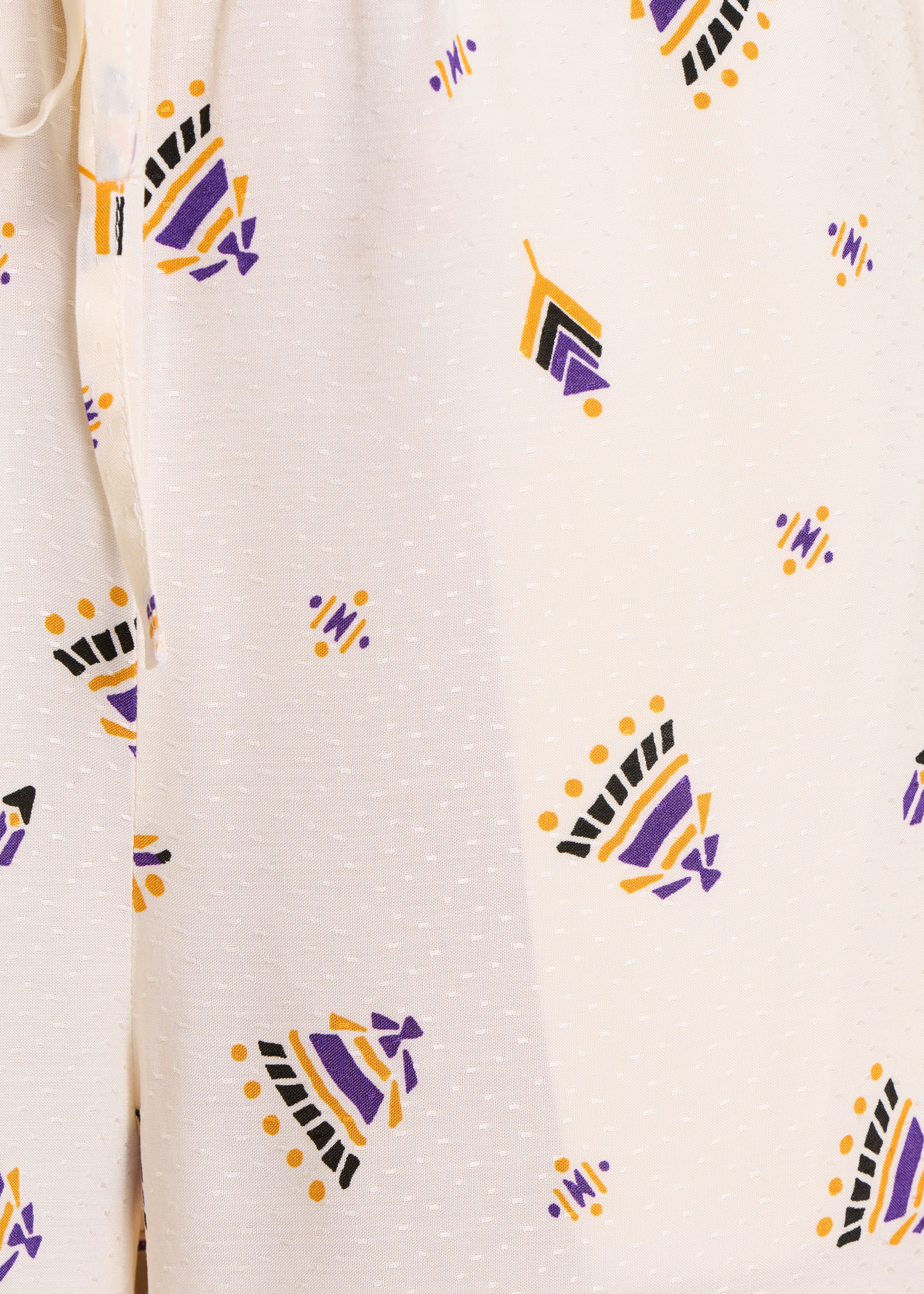 Wijde broek écru met print