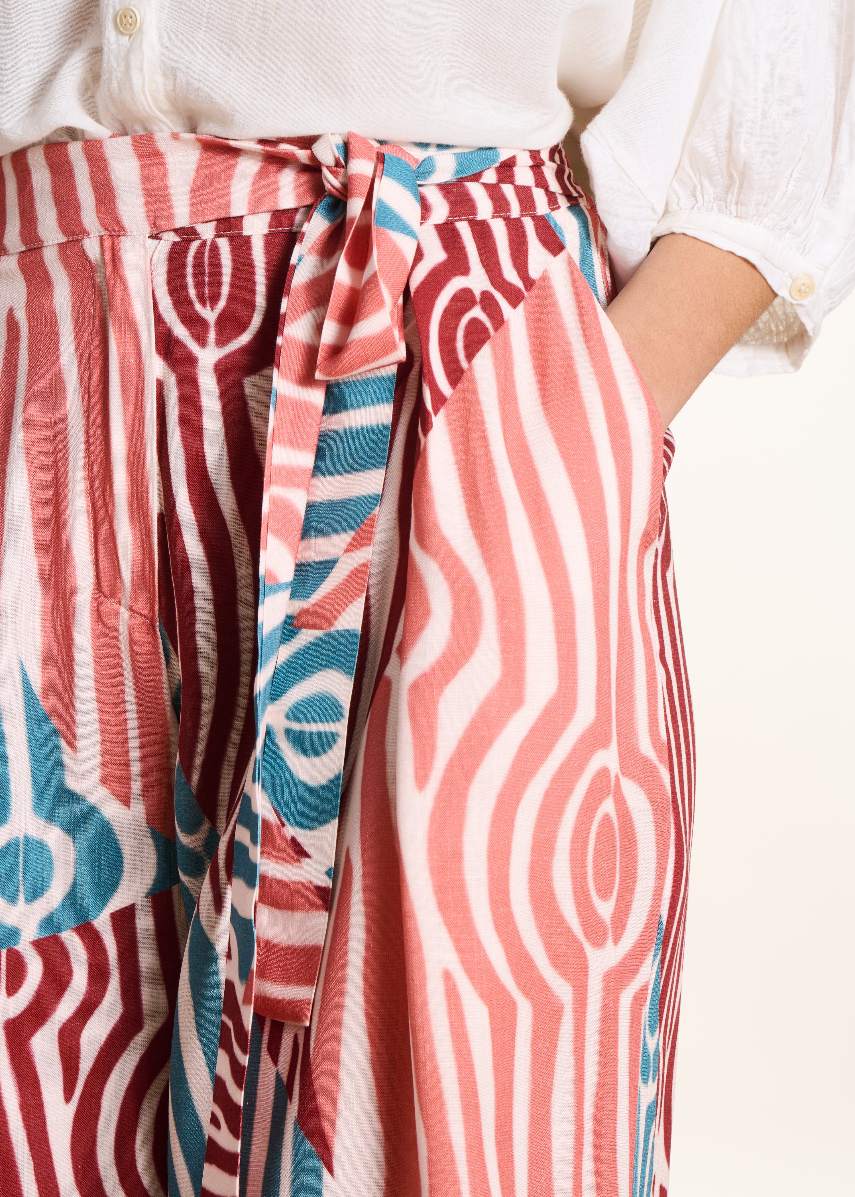 Pantalon fluide large à imprimé multicolore