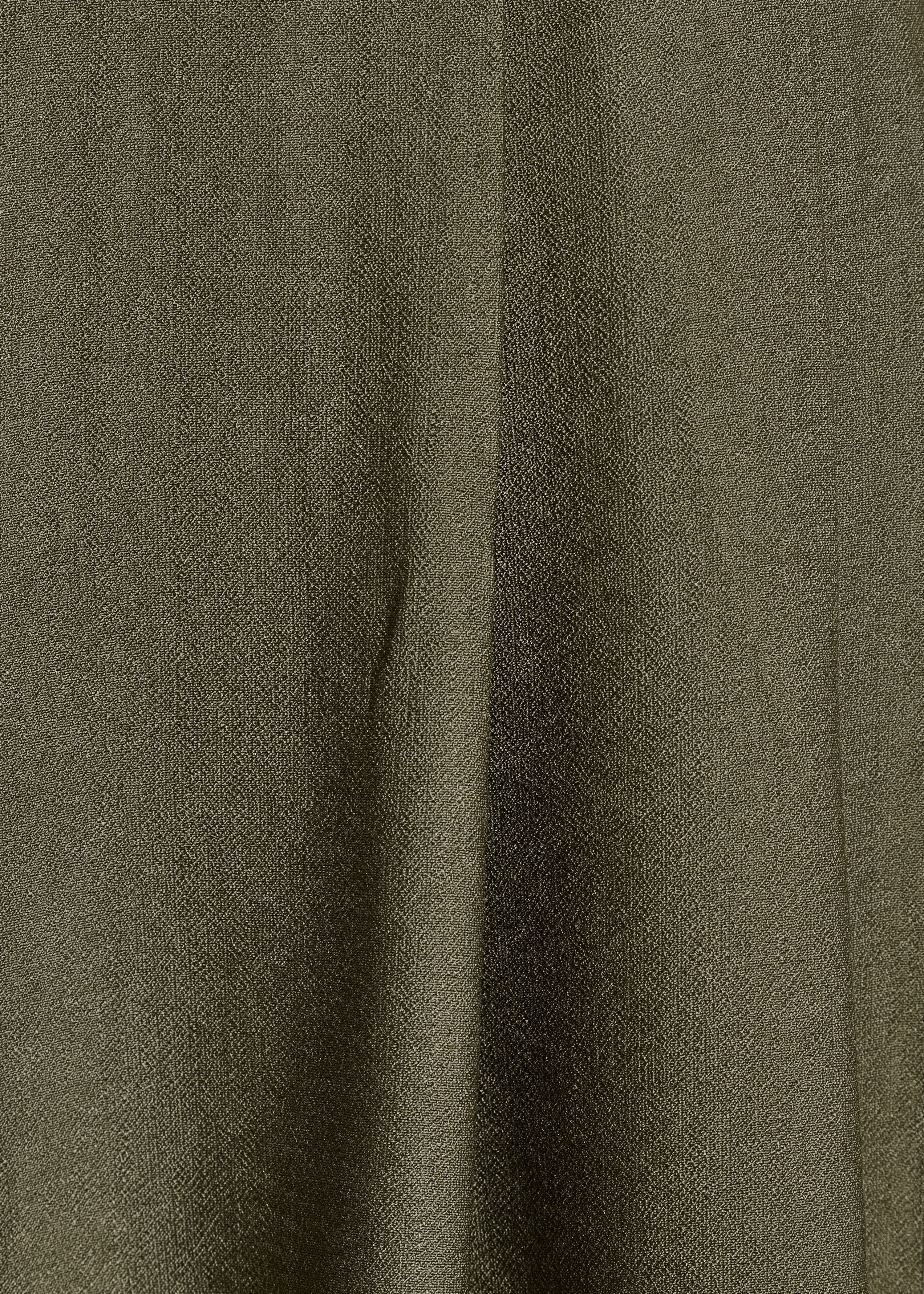 Lange kaki broek met hoge, elastische taille