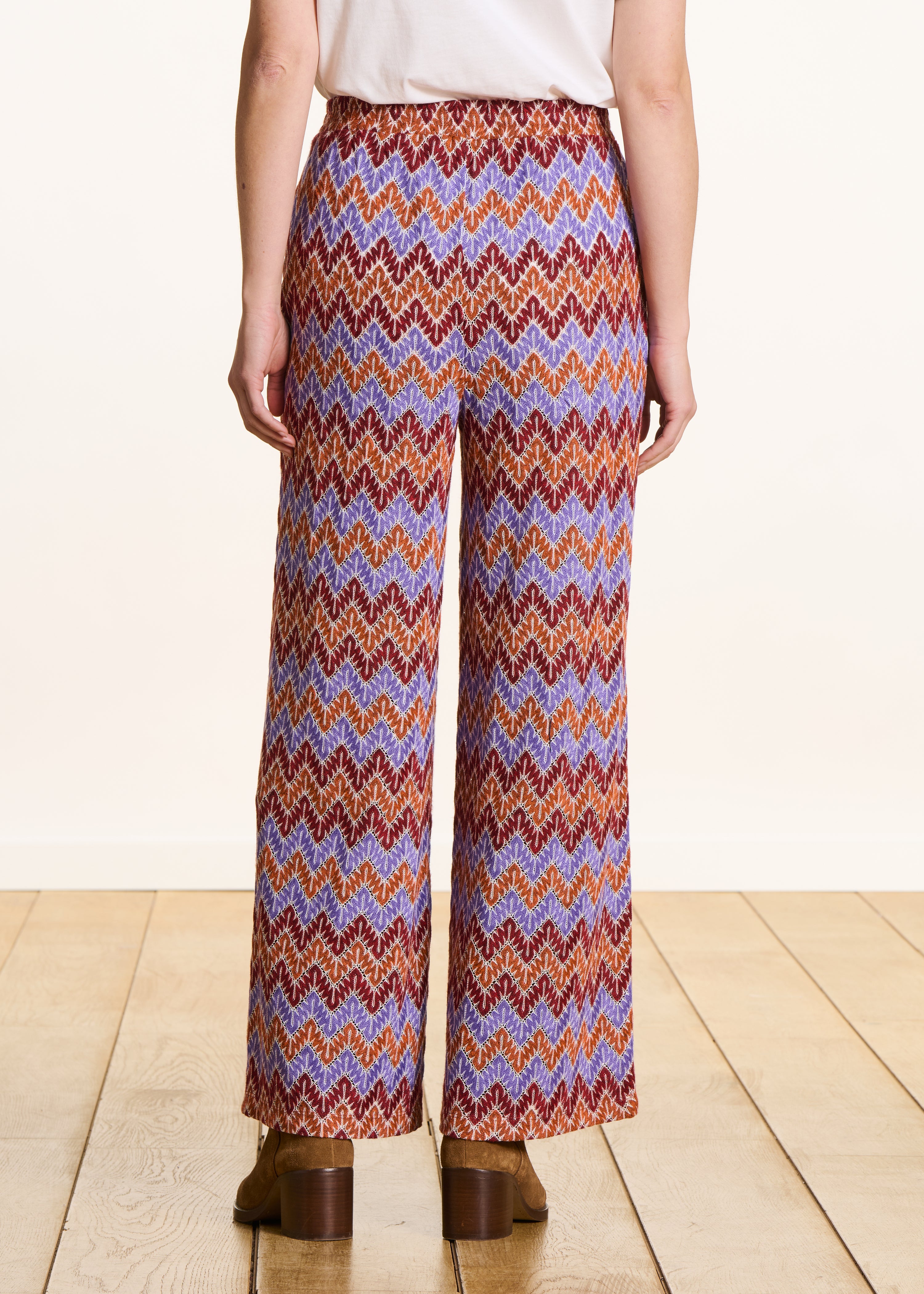 Pantalon droit 7/8ème en crochet multicolore
