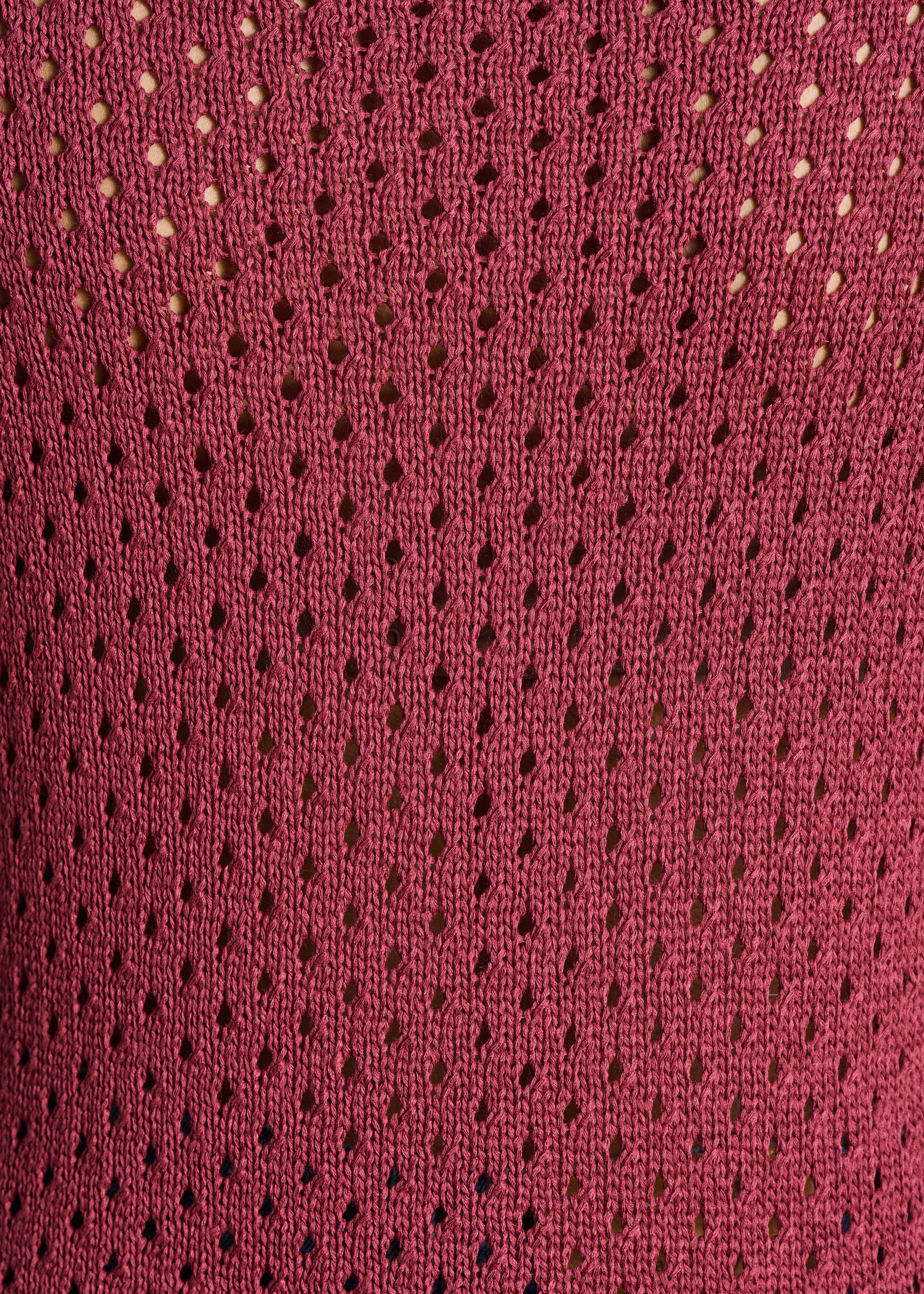 Jersey sin mangas terracota en punto crochet calado