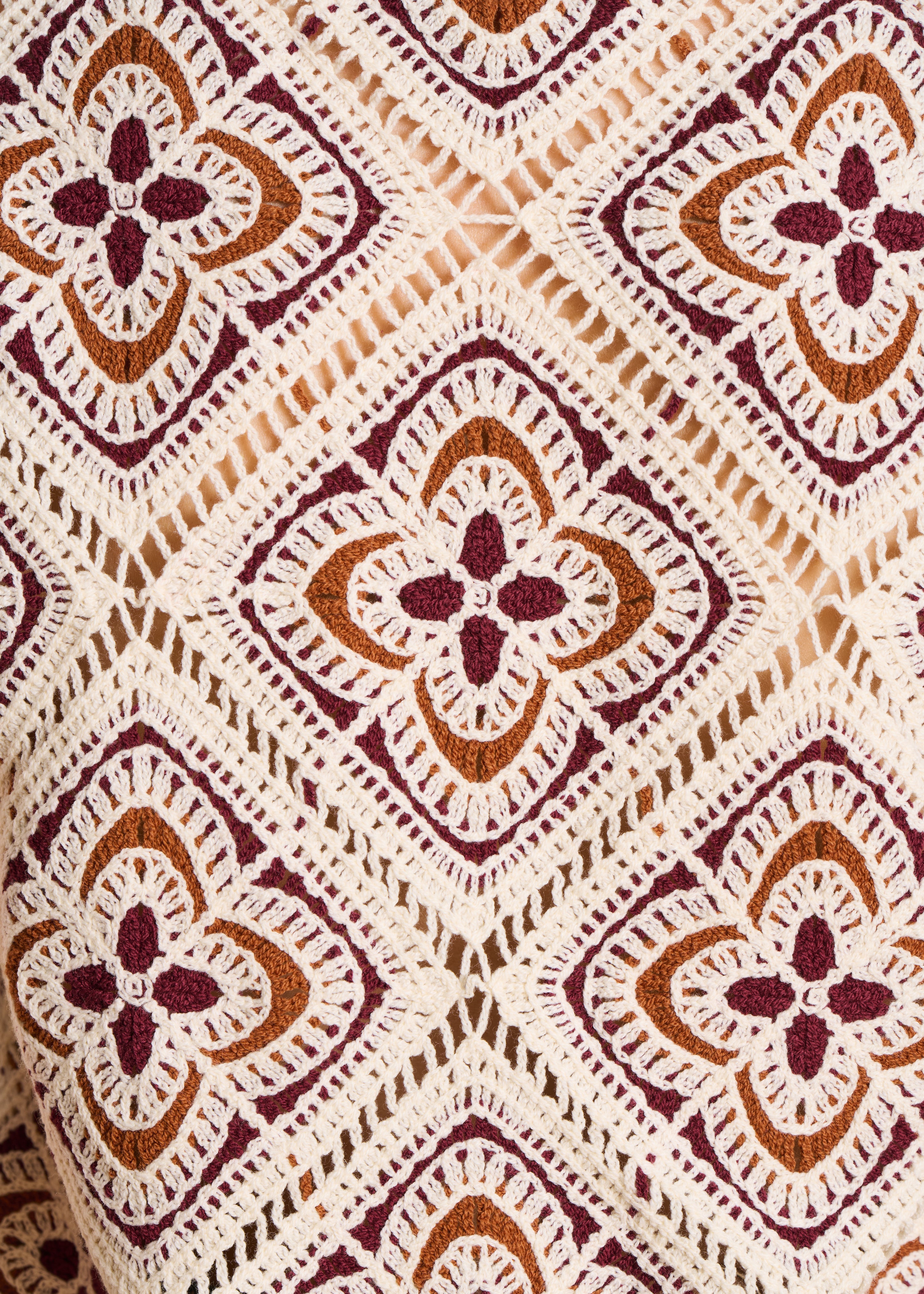 Jersey sin mangas color crudo en punto de ganchillo