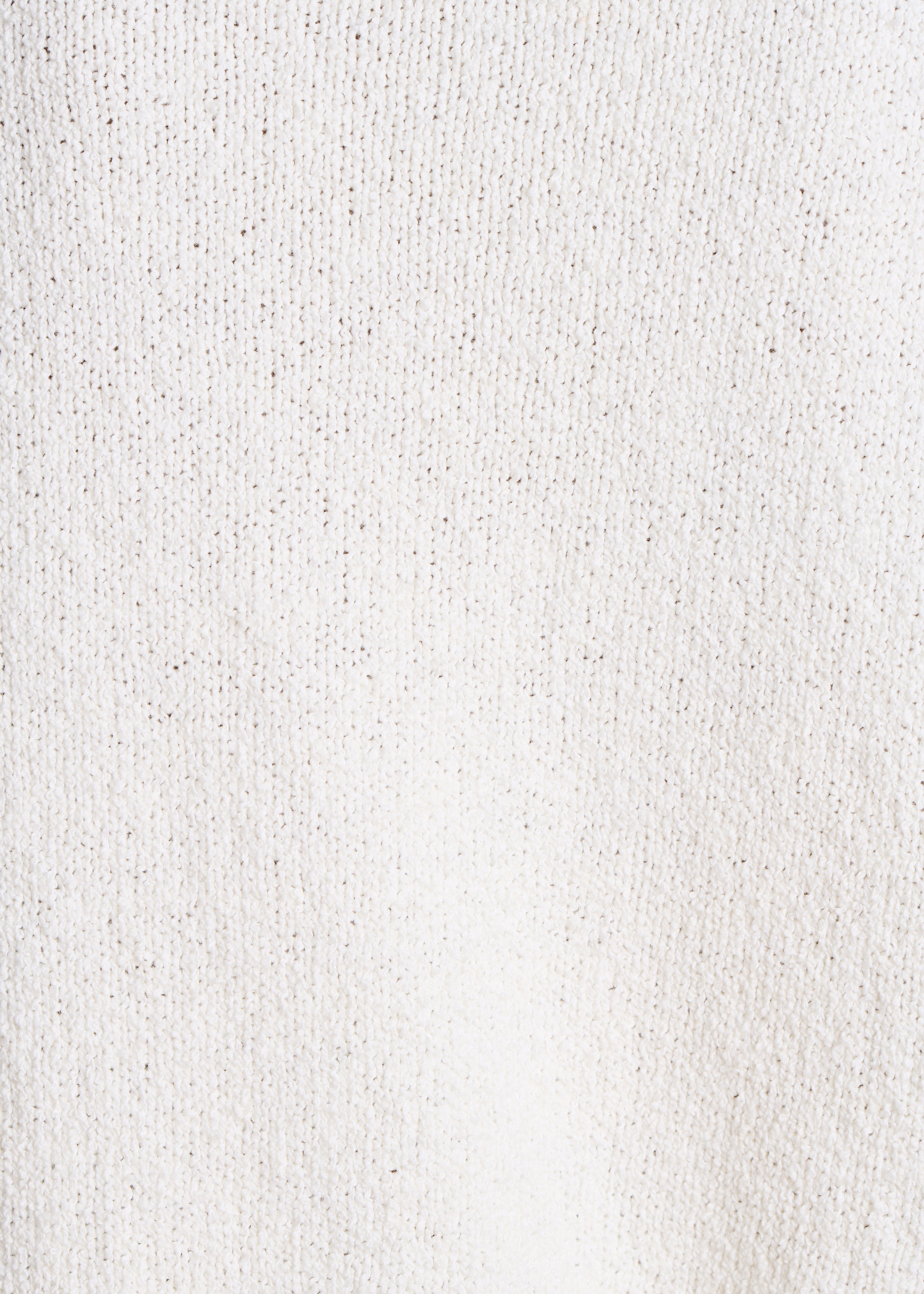 Losvallende écru trui van opengewerkte stof met korte mouwen