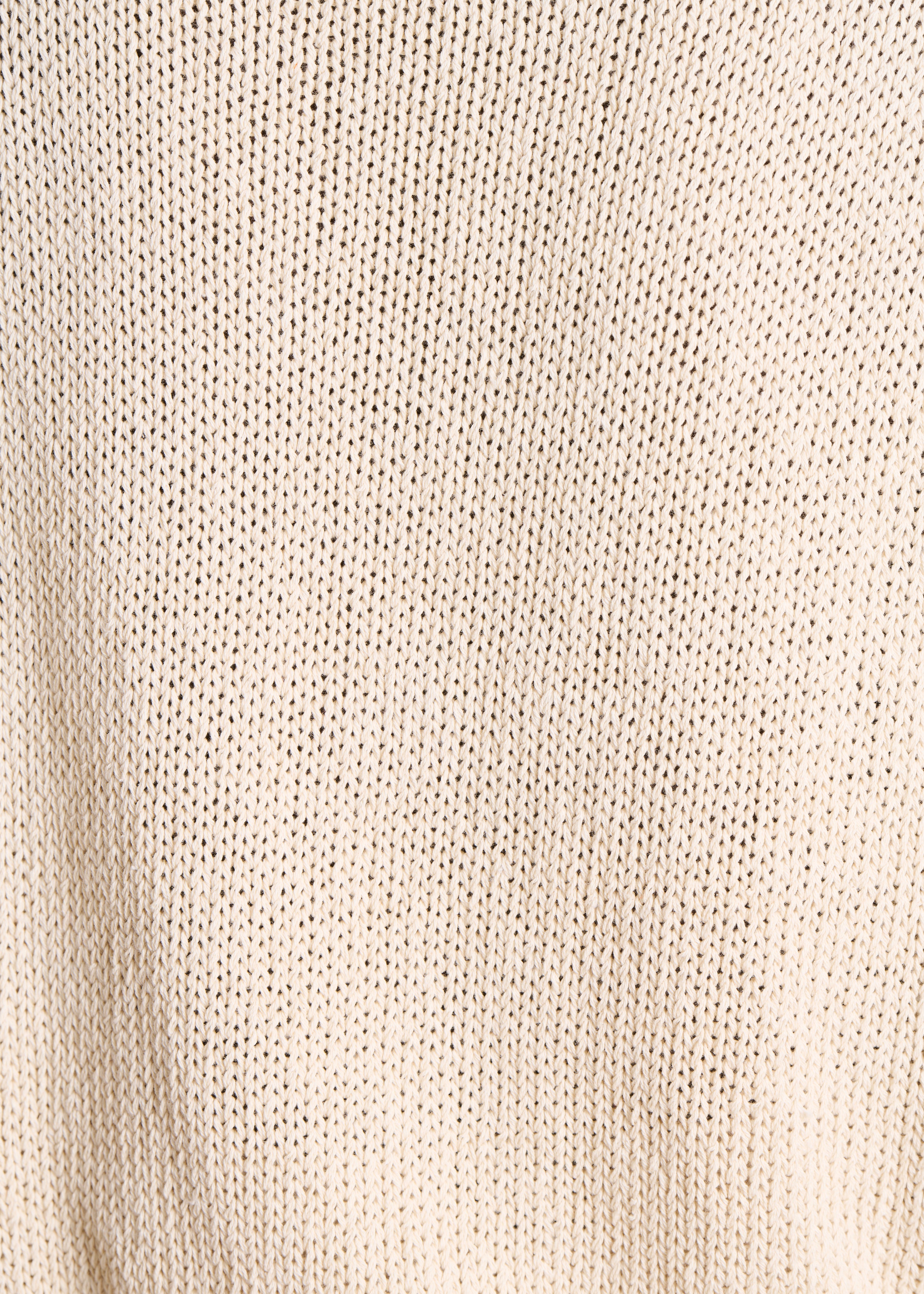 Wit en bruine trui met ronde hals en korte mouwen