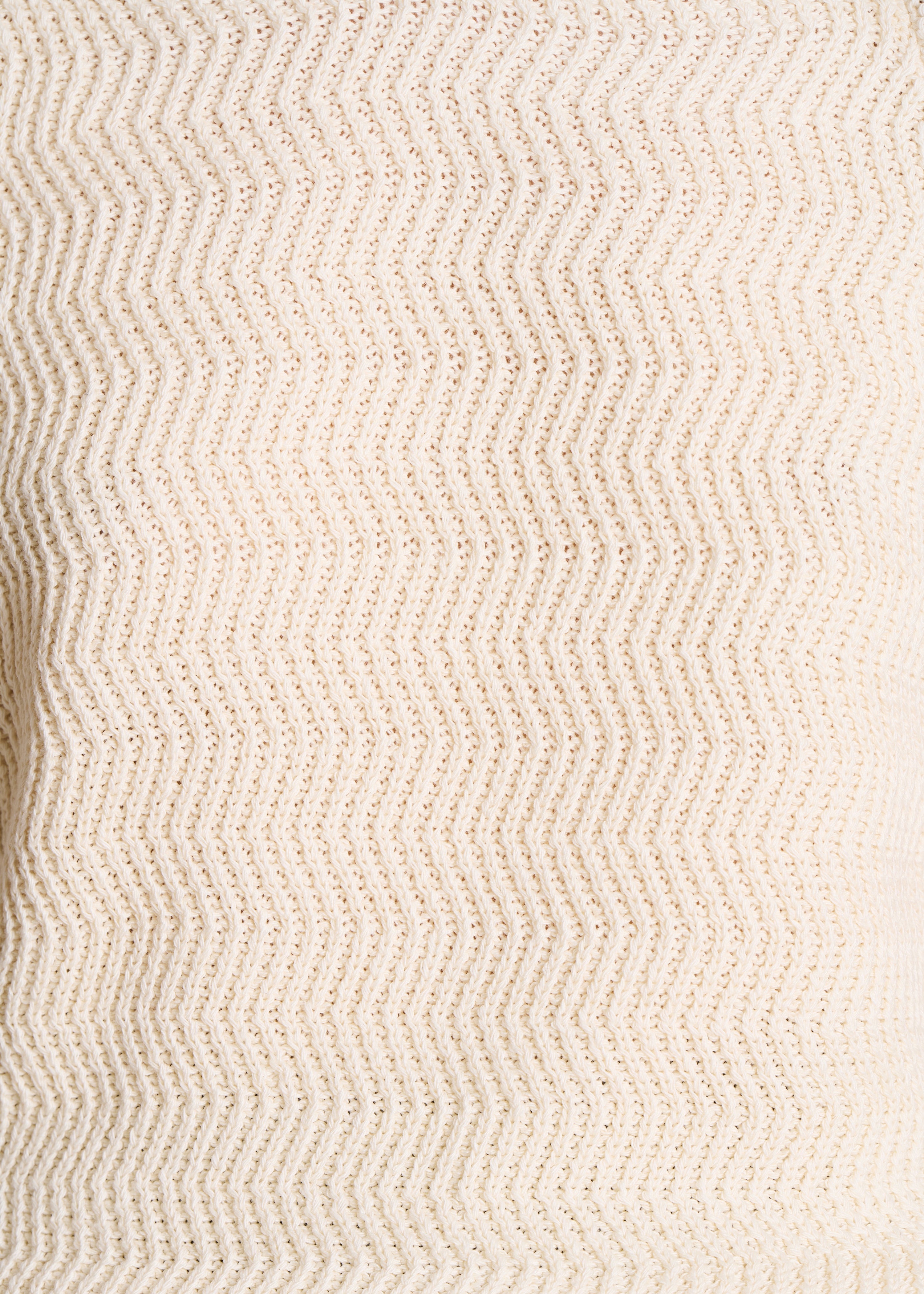 Pull écru manches courtes à rayures violettes