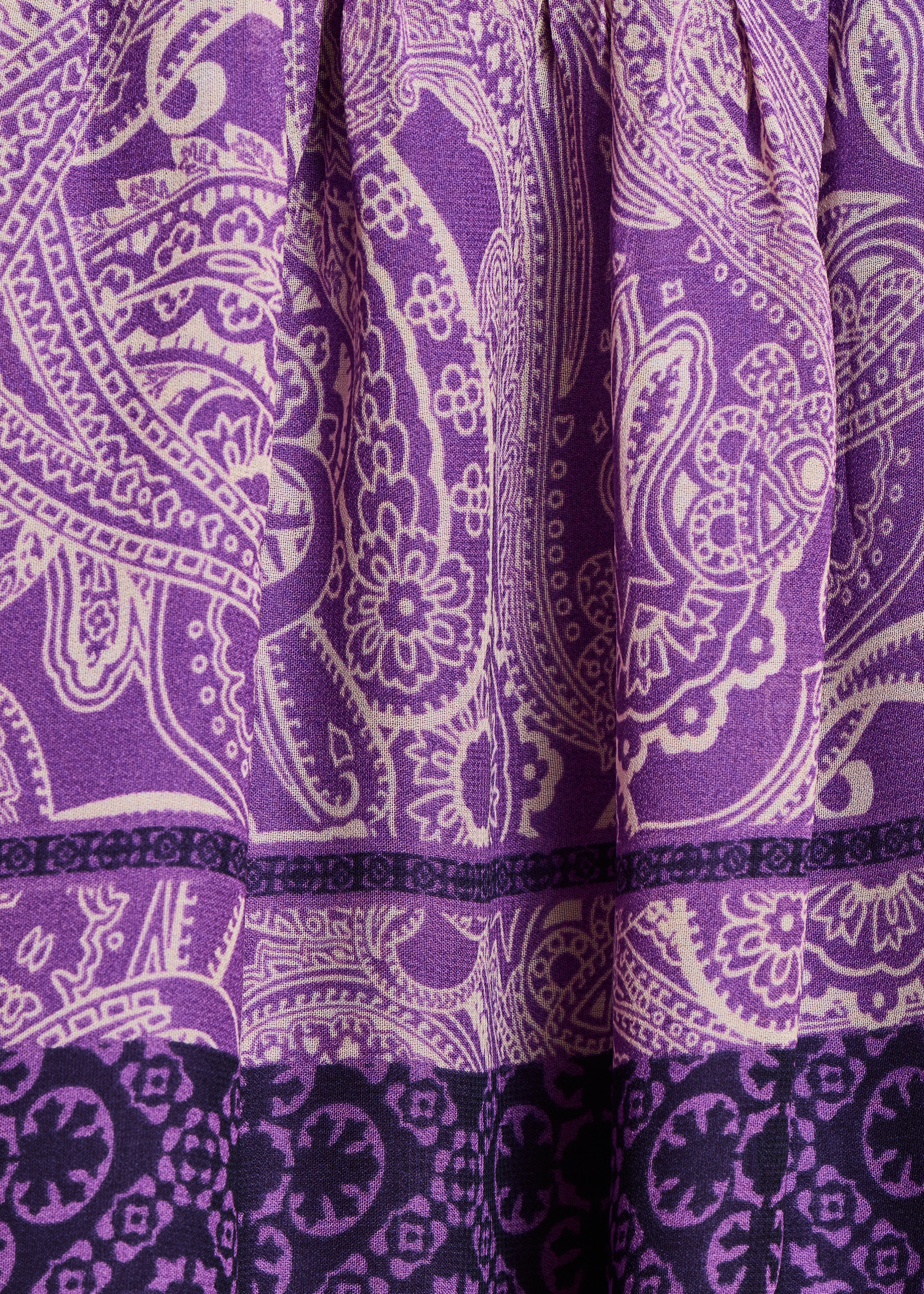 Purple fluid short dress with print