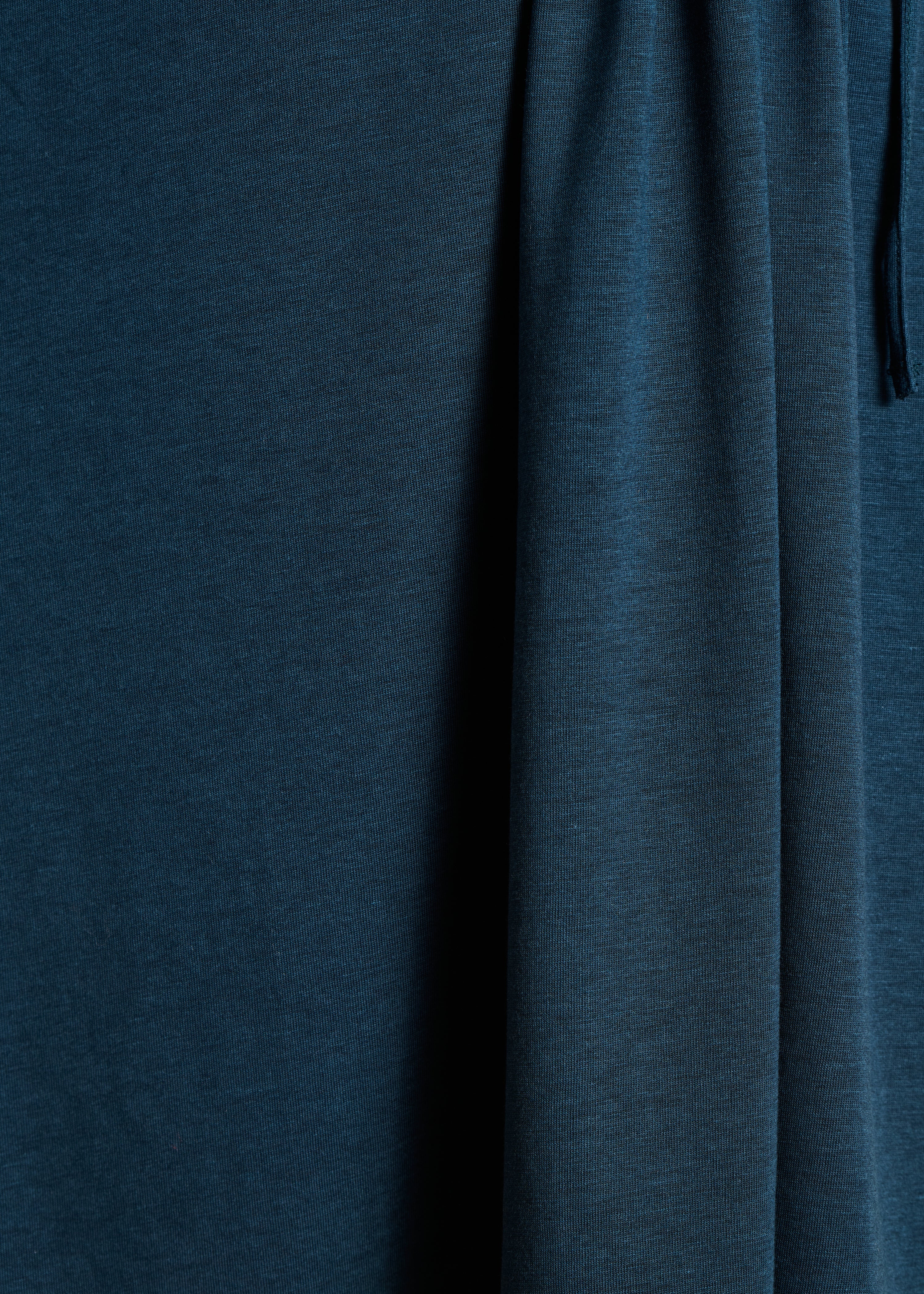 Fluid short dress petrol blue short sleeves