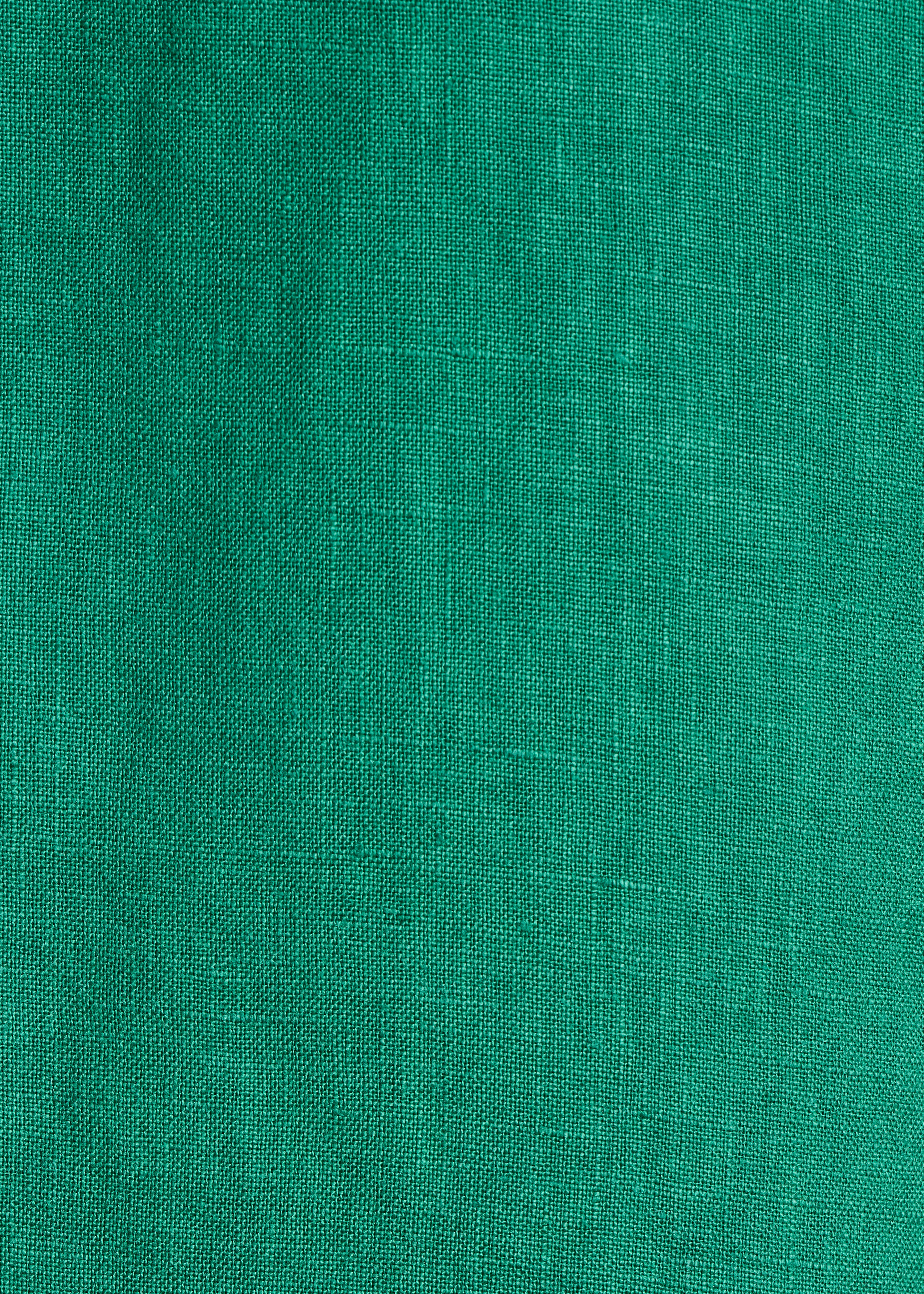Robe courte droite verte en lin