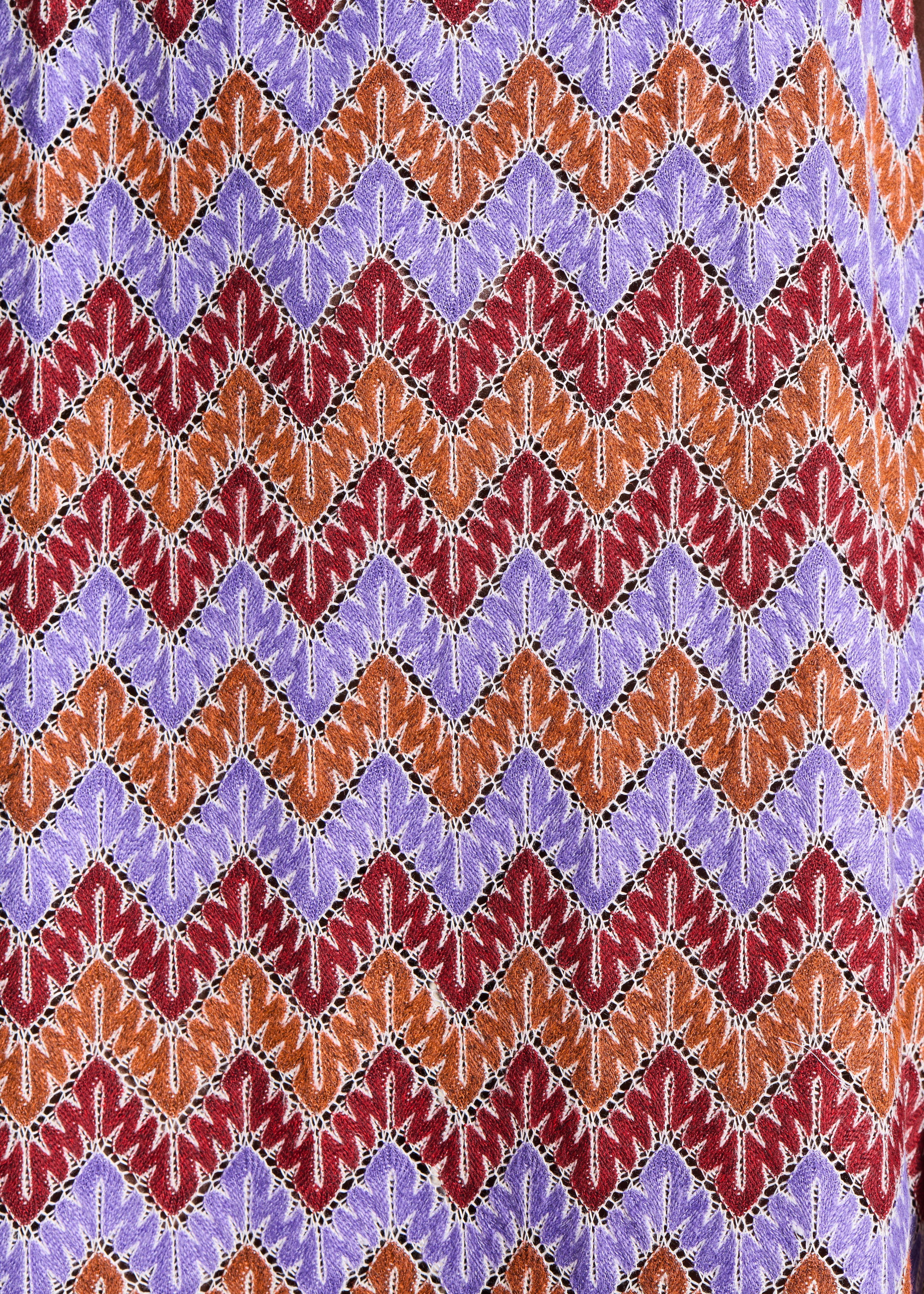 Robe longue sans manches en crochet multicolore