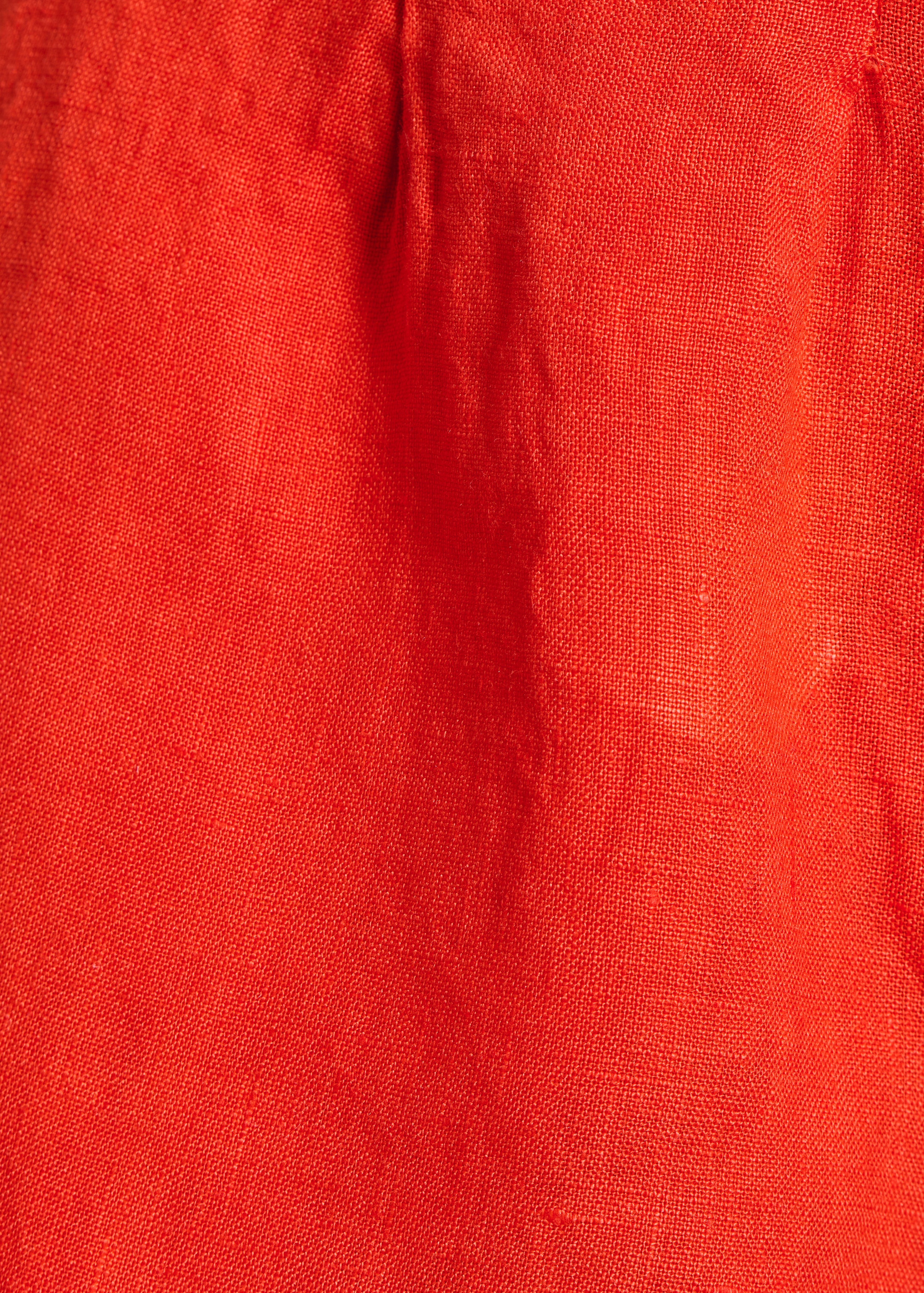 Pantalón corto ancho de lino naranja