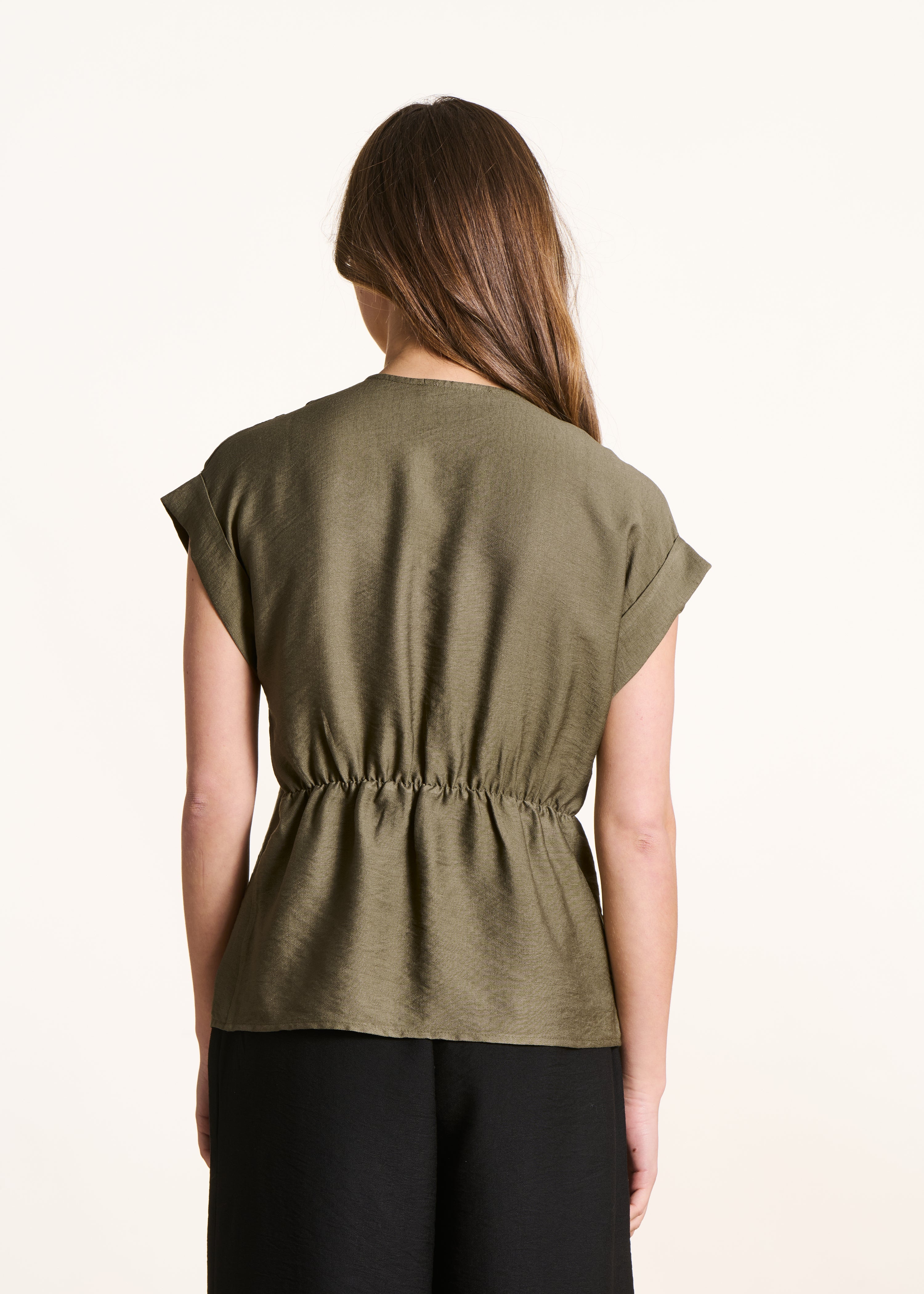 Khaki short-sleeve top
