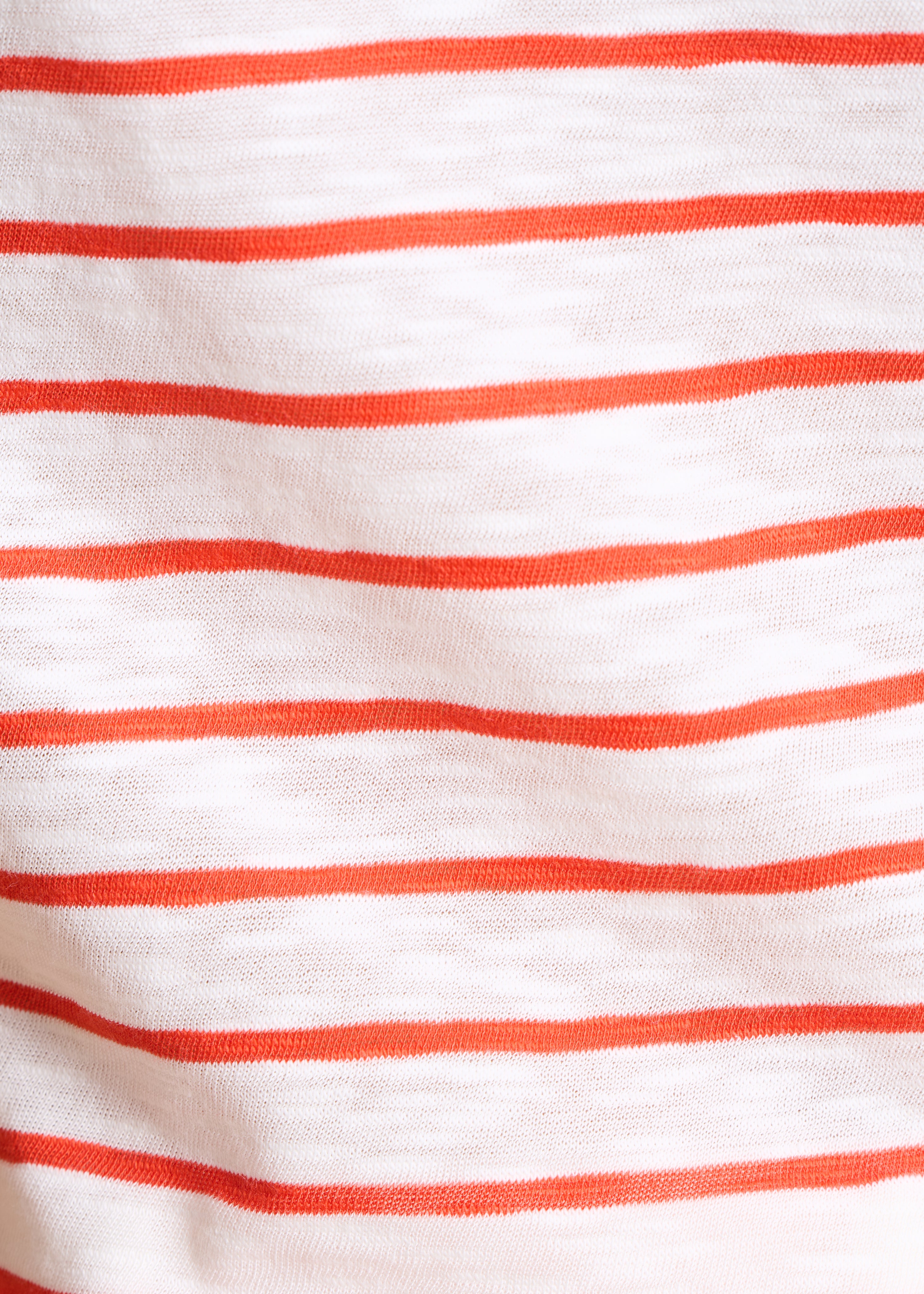 T-shirt écru à rayures orange manches courtes