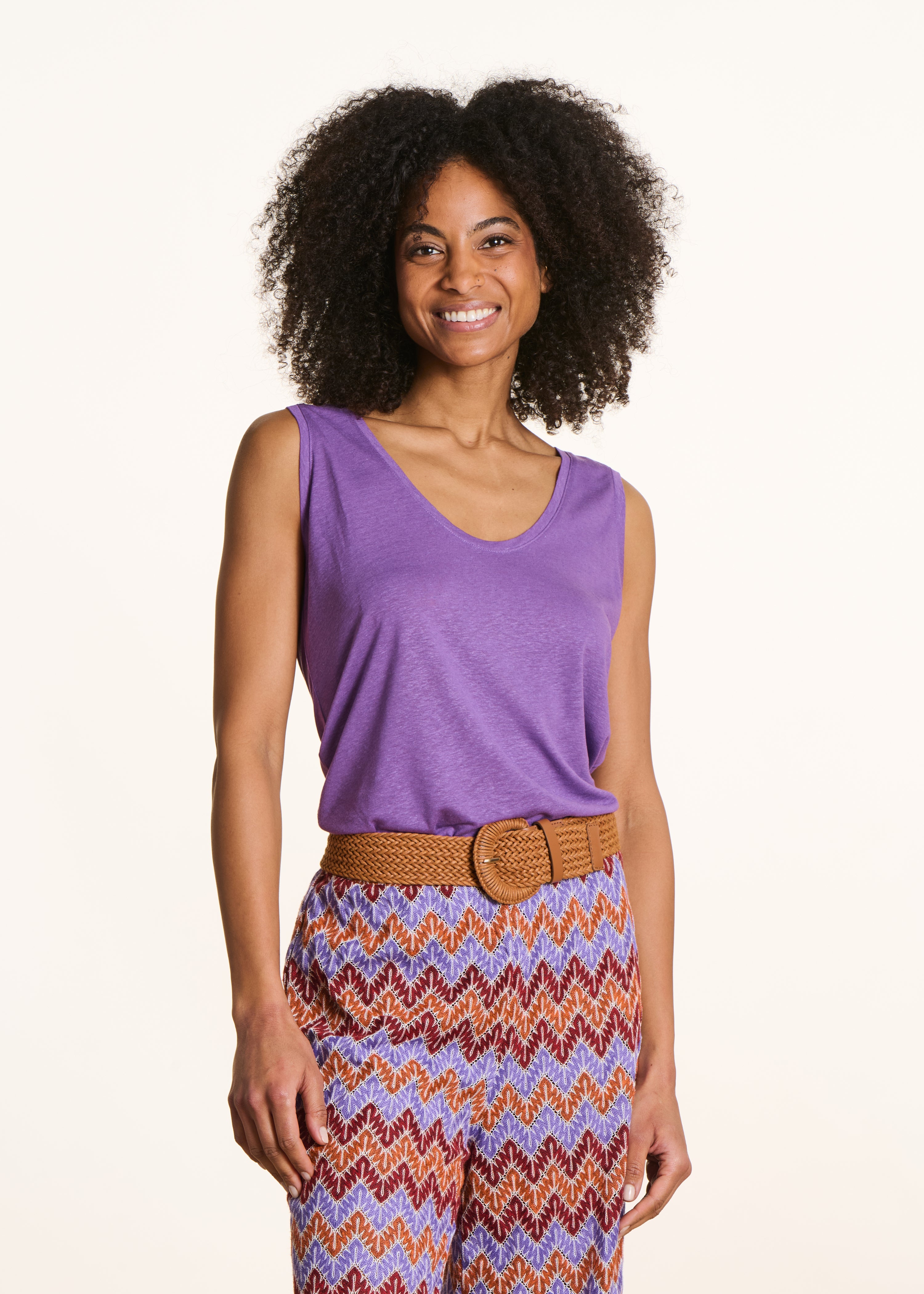 Débardeur violet en jersey lyocell