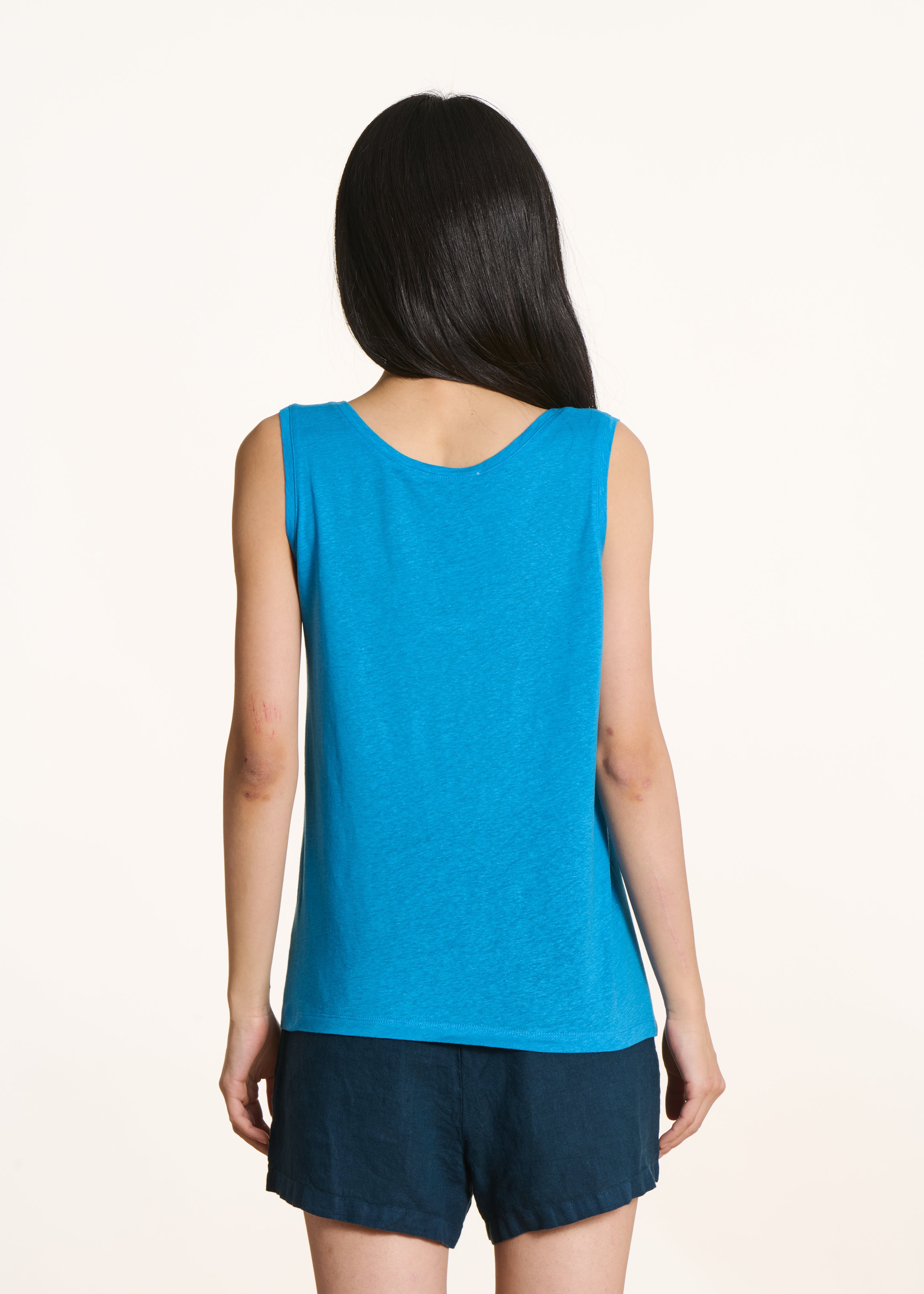 Blaues Trägershirt aus Lyocell-Jersey