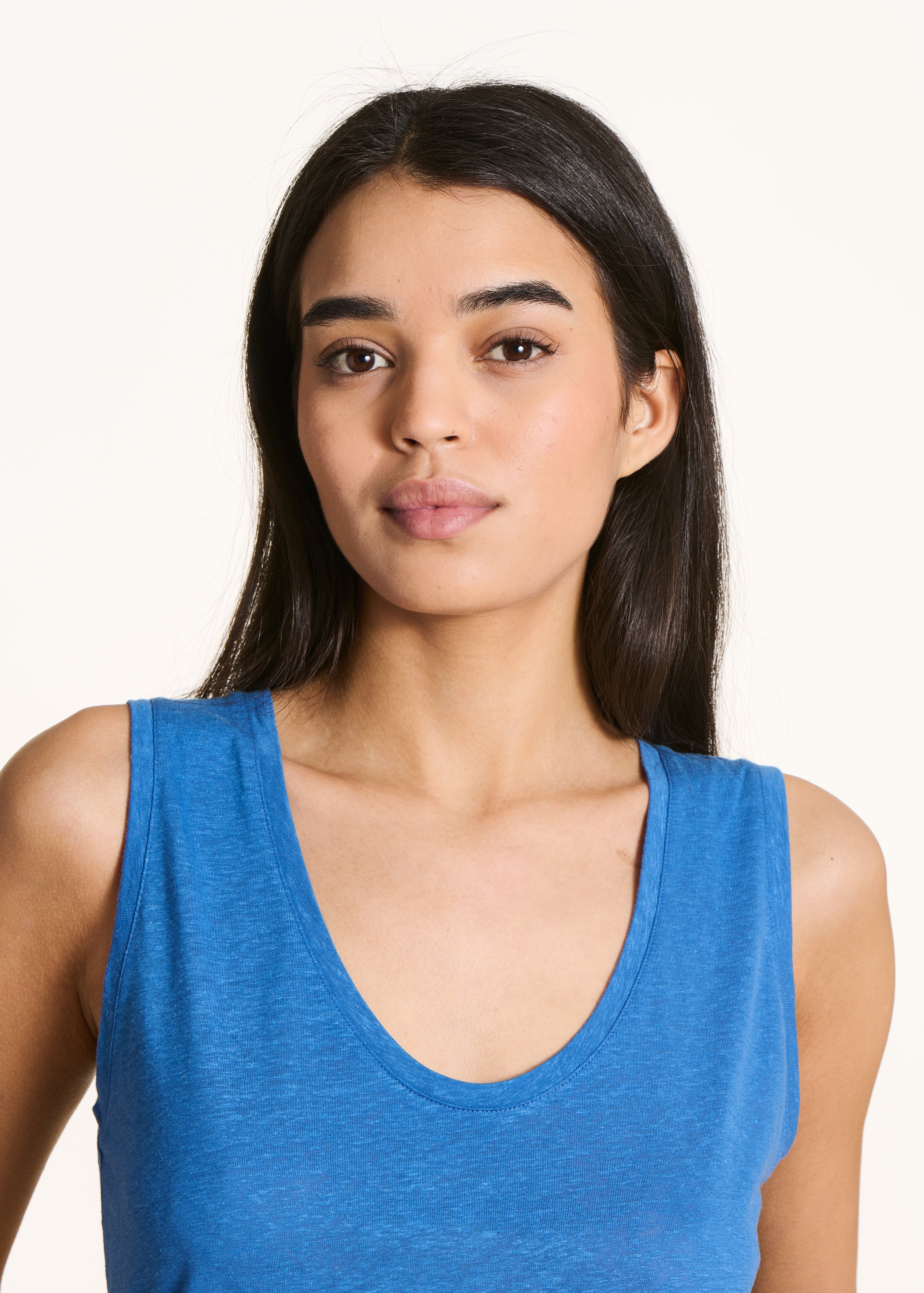 Blauwe tanktop van lyocell-jersey