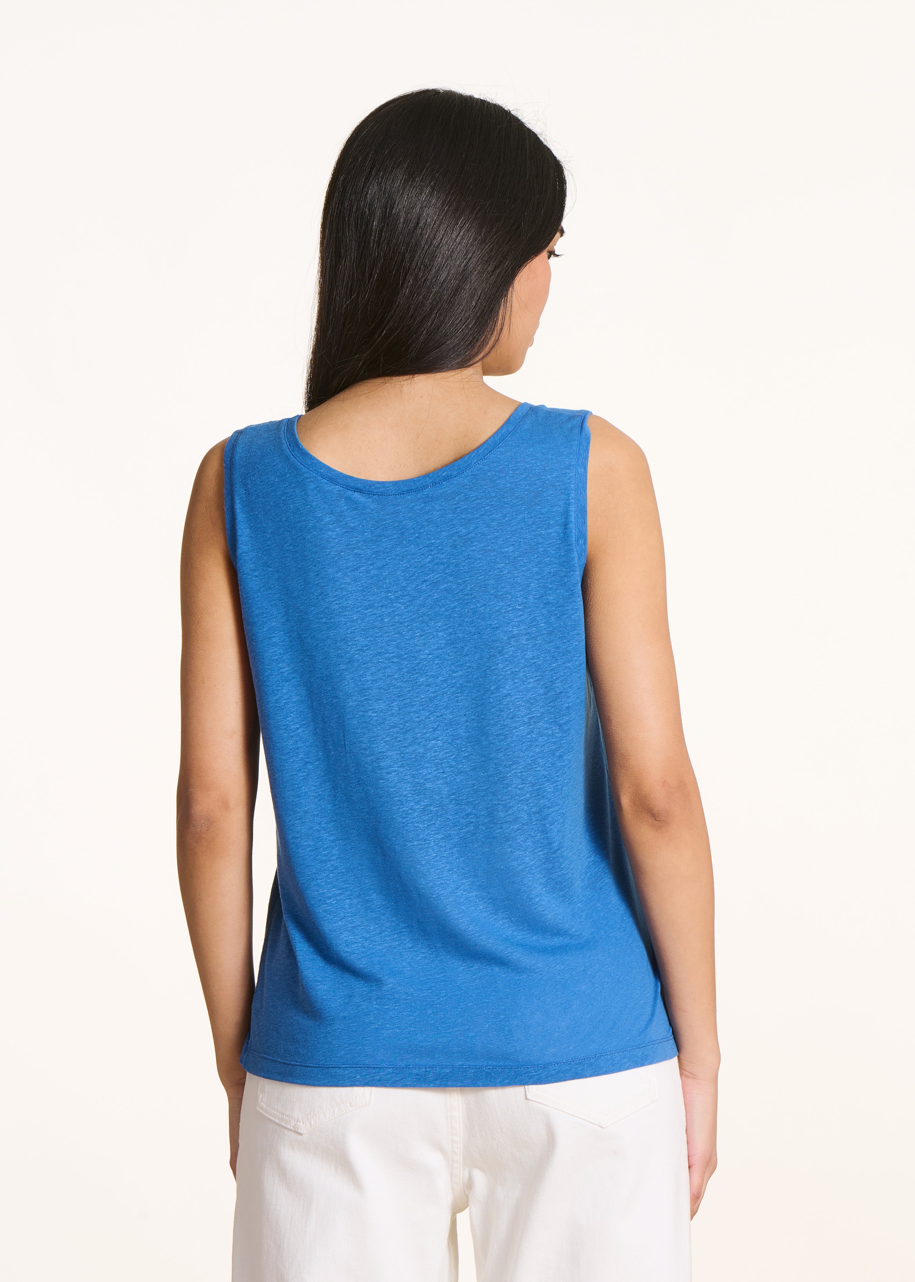 Blauwe tanktop van lyocell-jersey