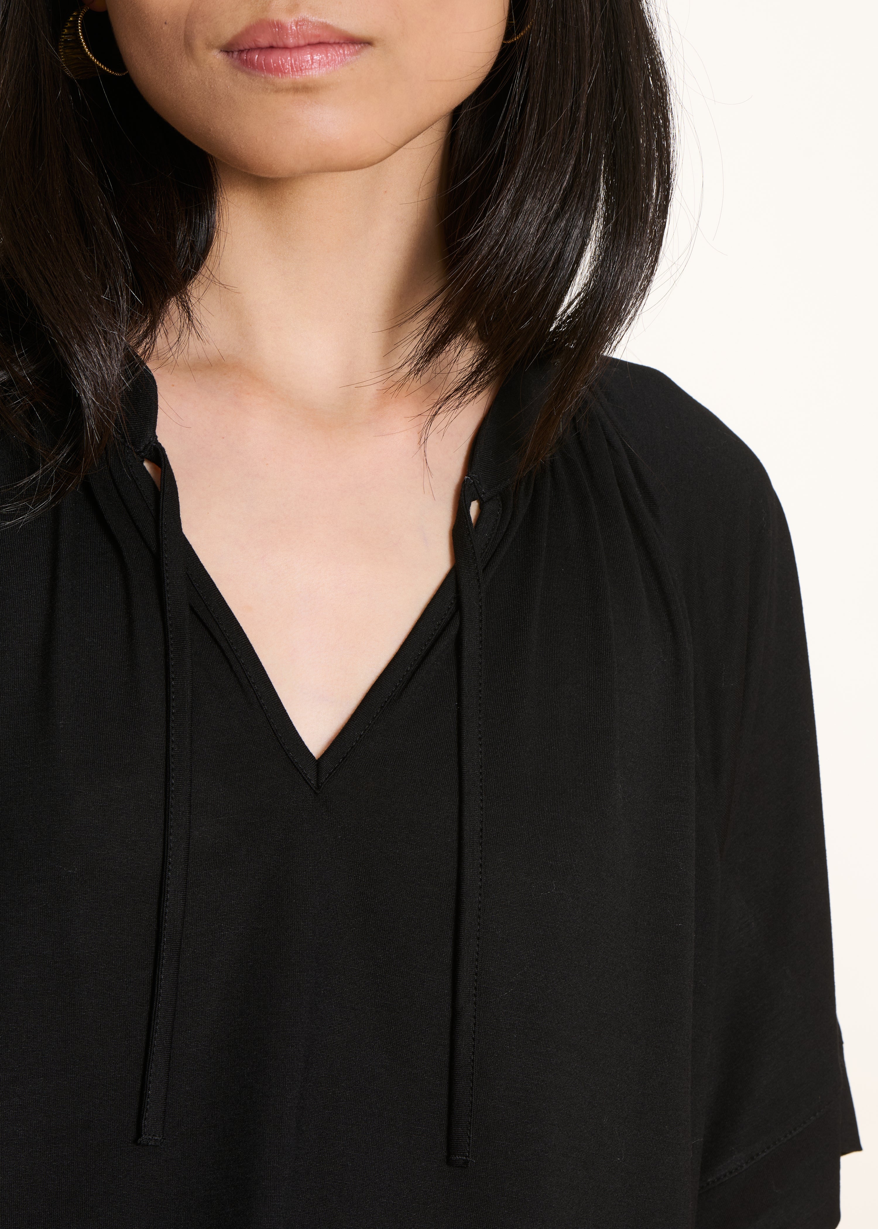 T-shirt ample noir manches courtes