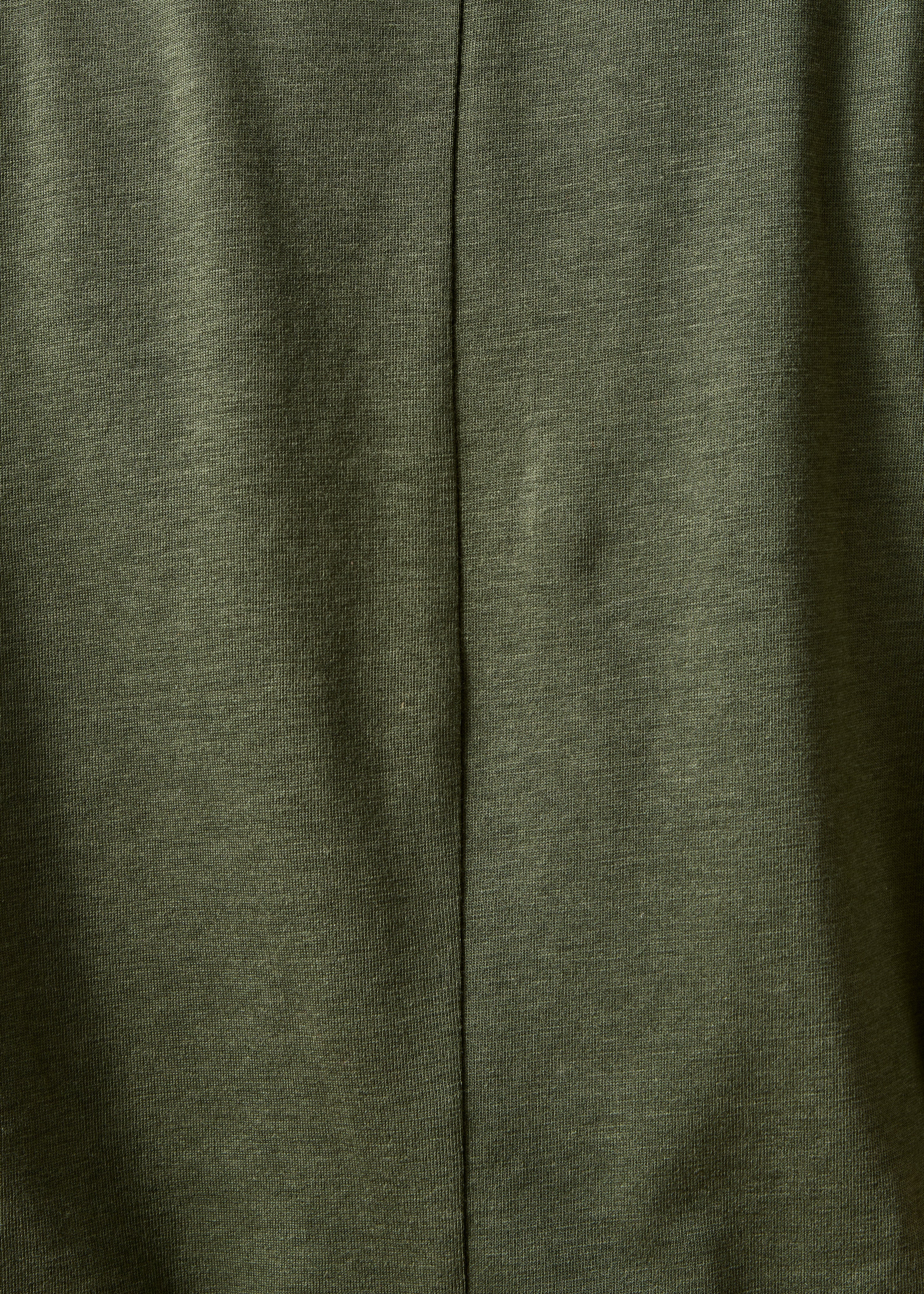 Kaki T-Shirt mit kurzen Ärmeln und Materialmix
