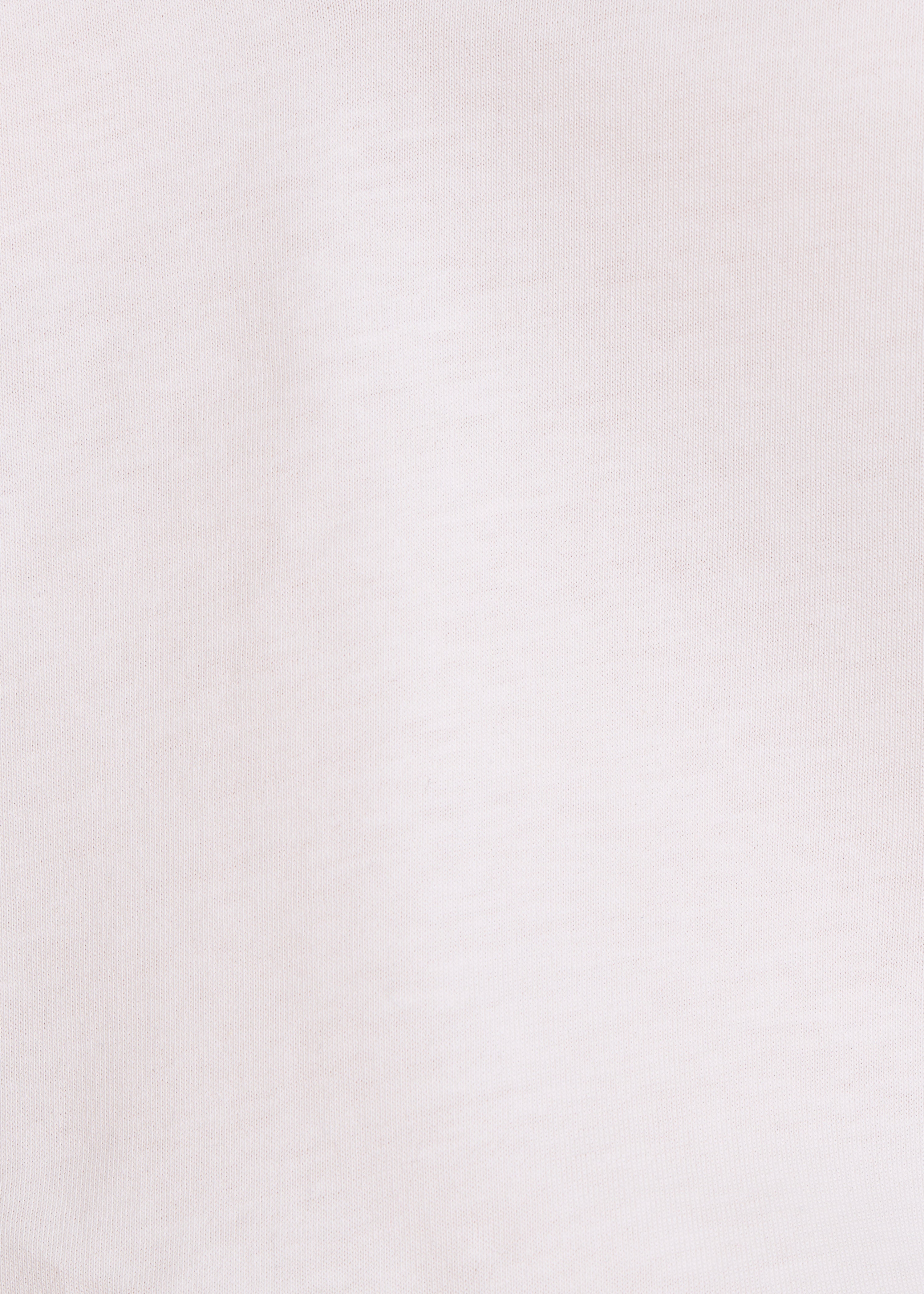 Ecru straight V-neck T-shirt in organic cotton