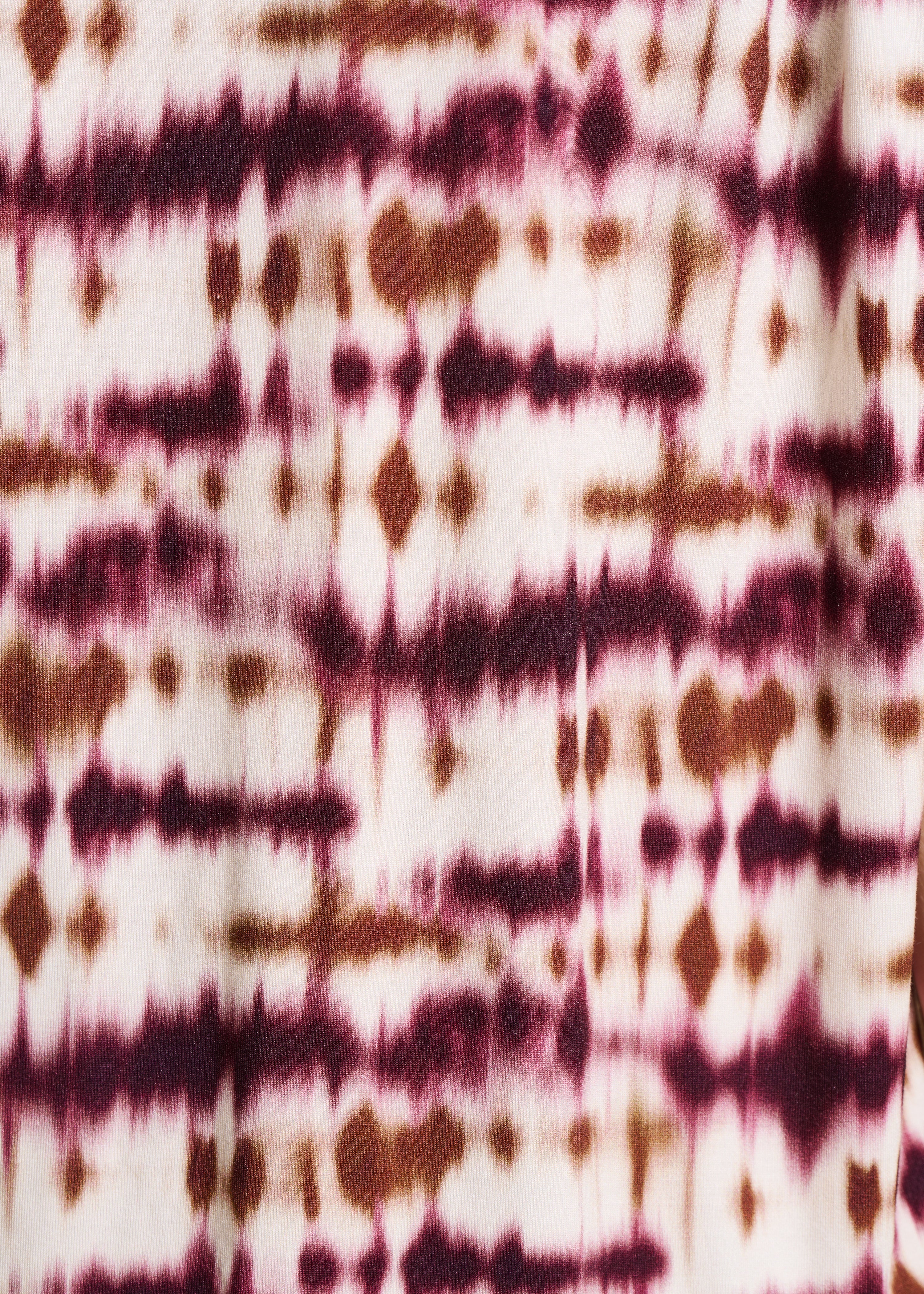 Loose T-shirt with burgundy tie & dye print in jersey