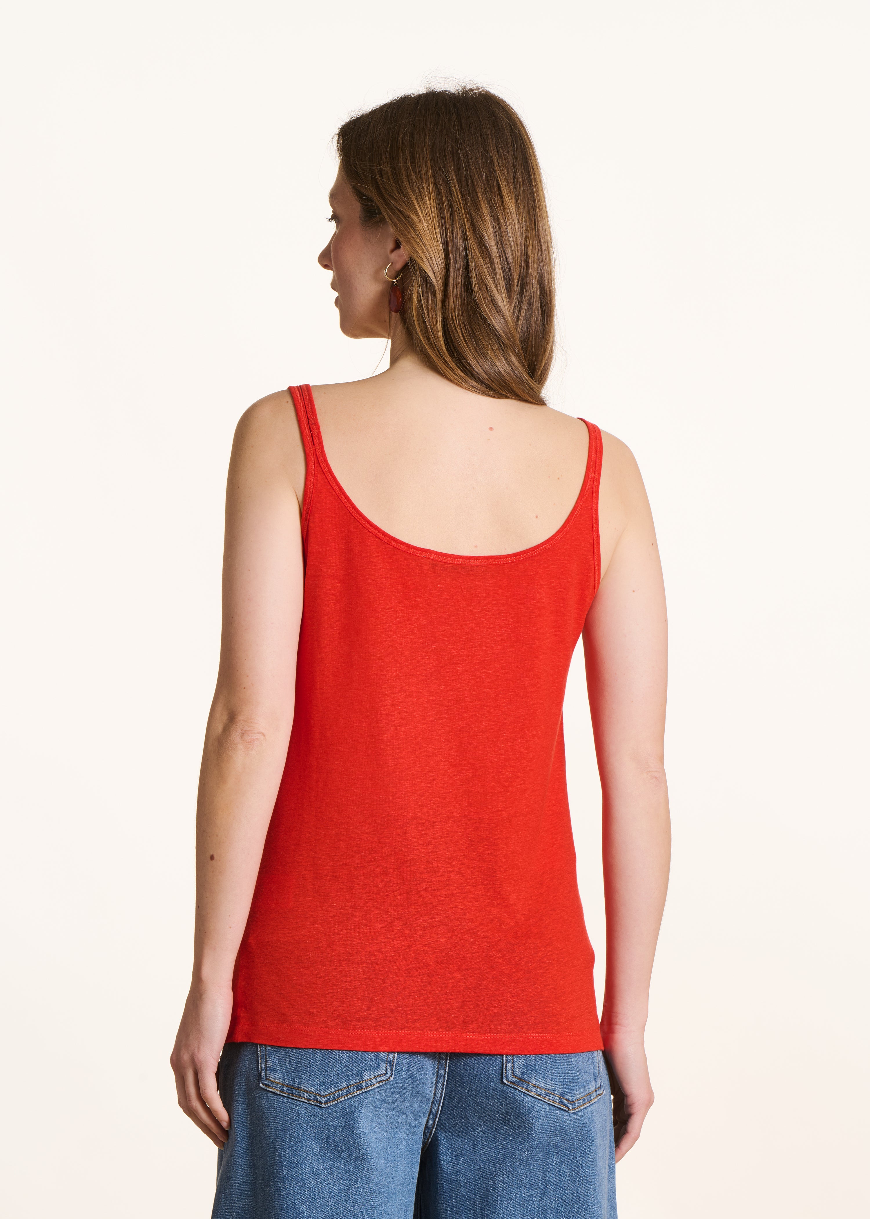 Roze linnen jersey topje