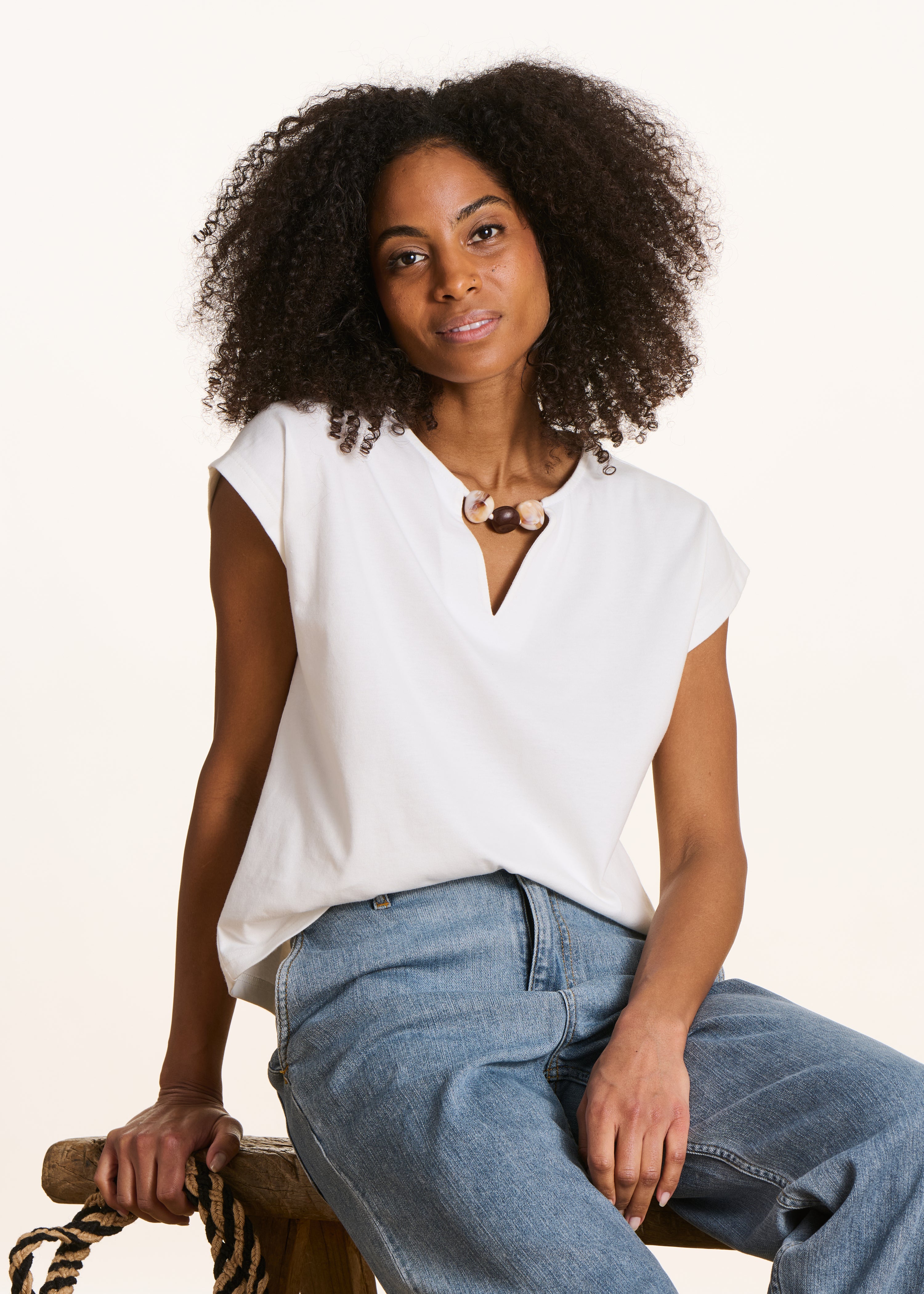 T-shirt bianco maniche corte in cotone biologico