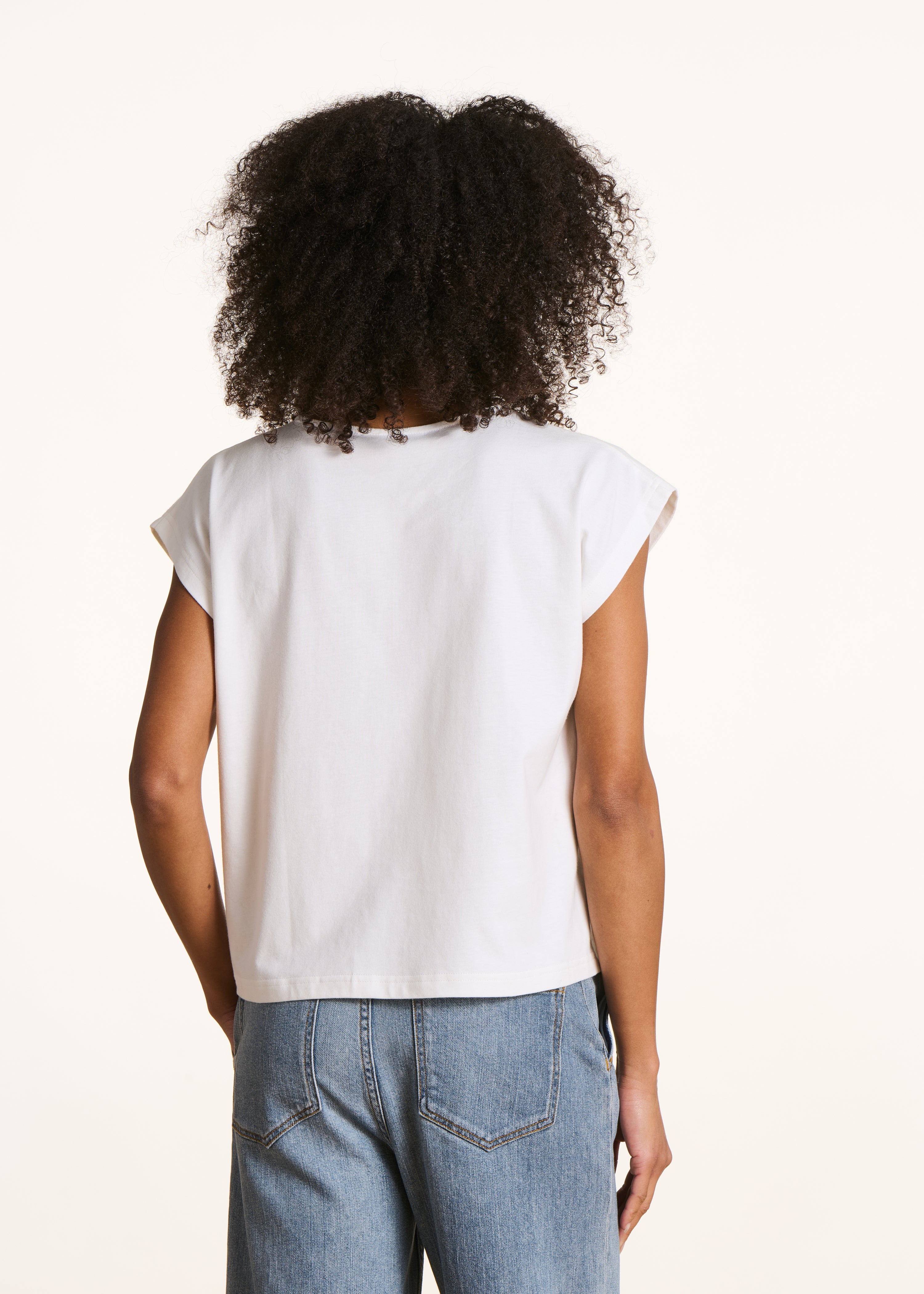 White short sleeve T-shirt in organic cotton