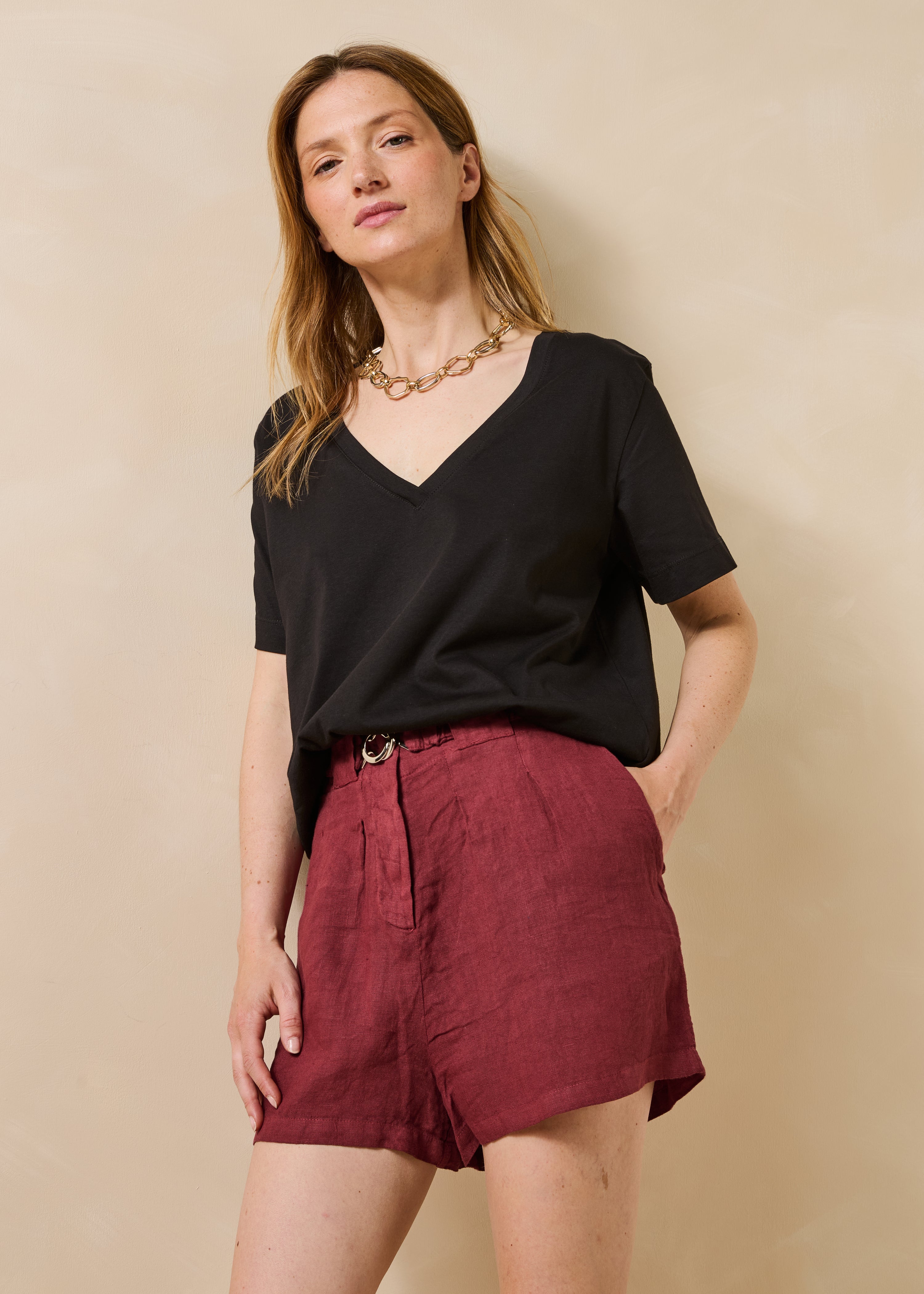 Camiseta oversize negra de manga corta