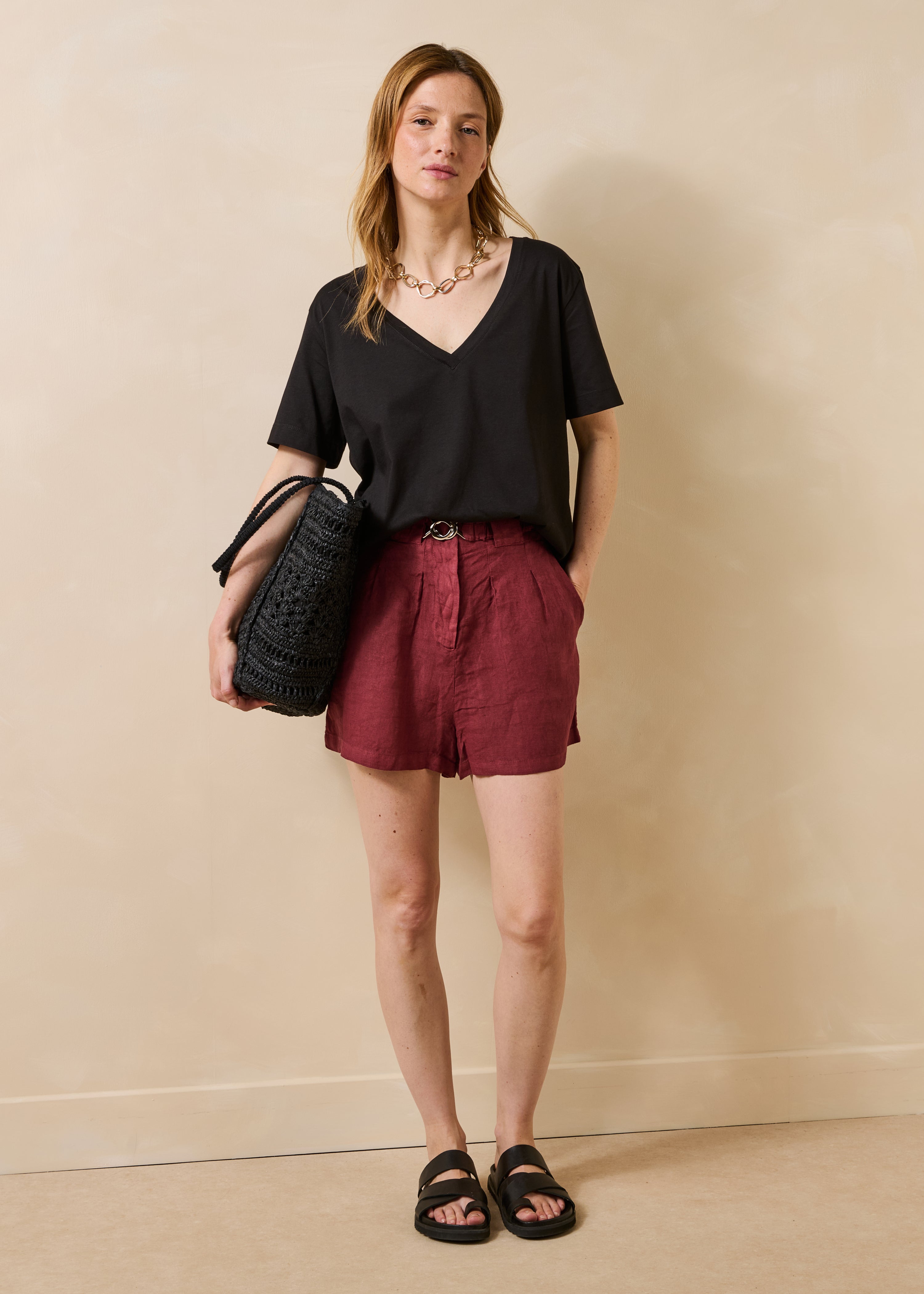 Camiseta oversize negra de manga corta