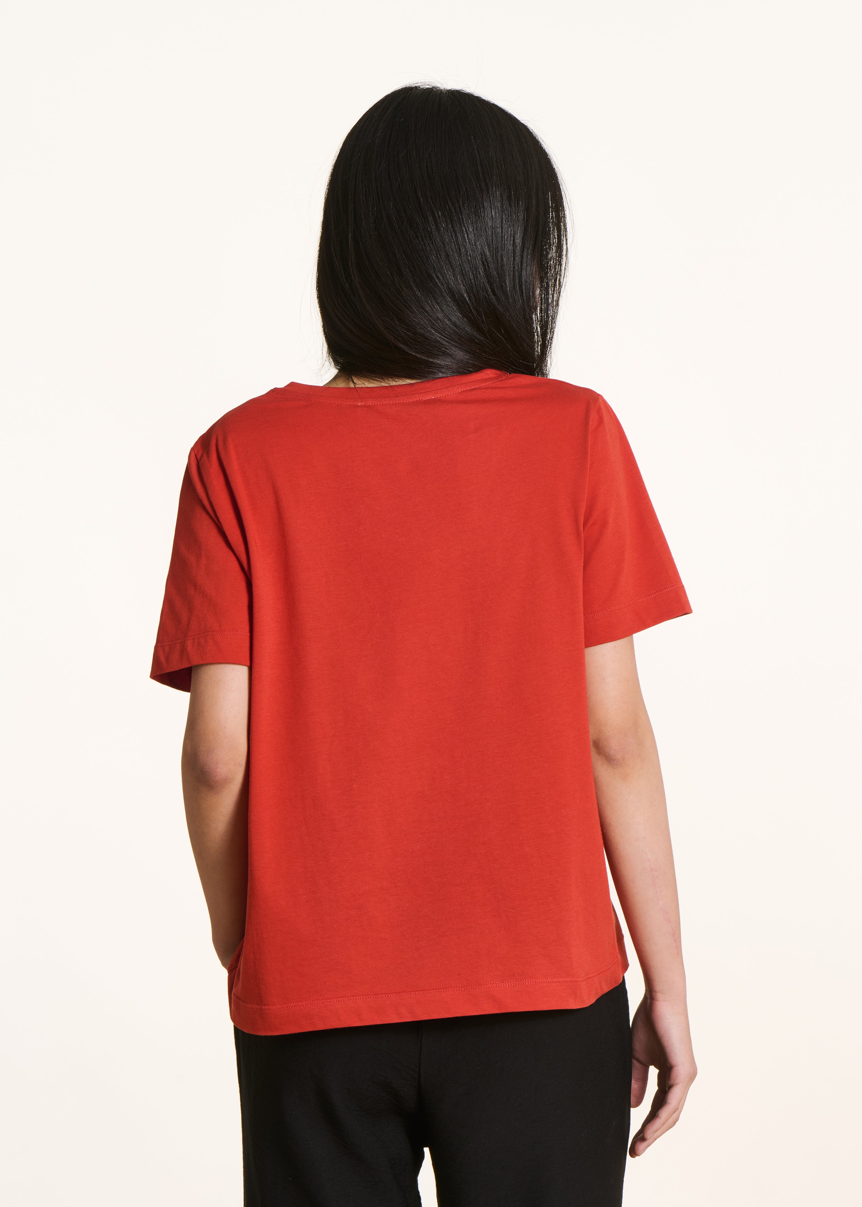 T-shirt oversize rouge manches courtes