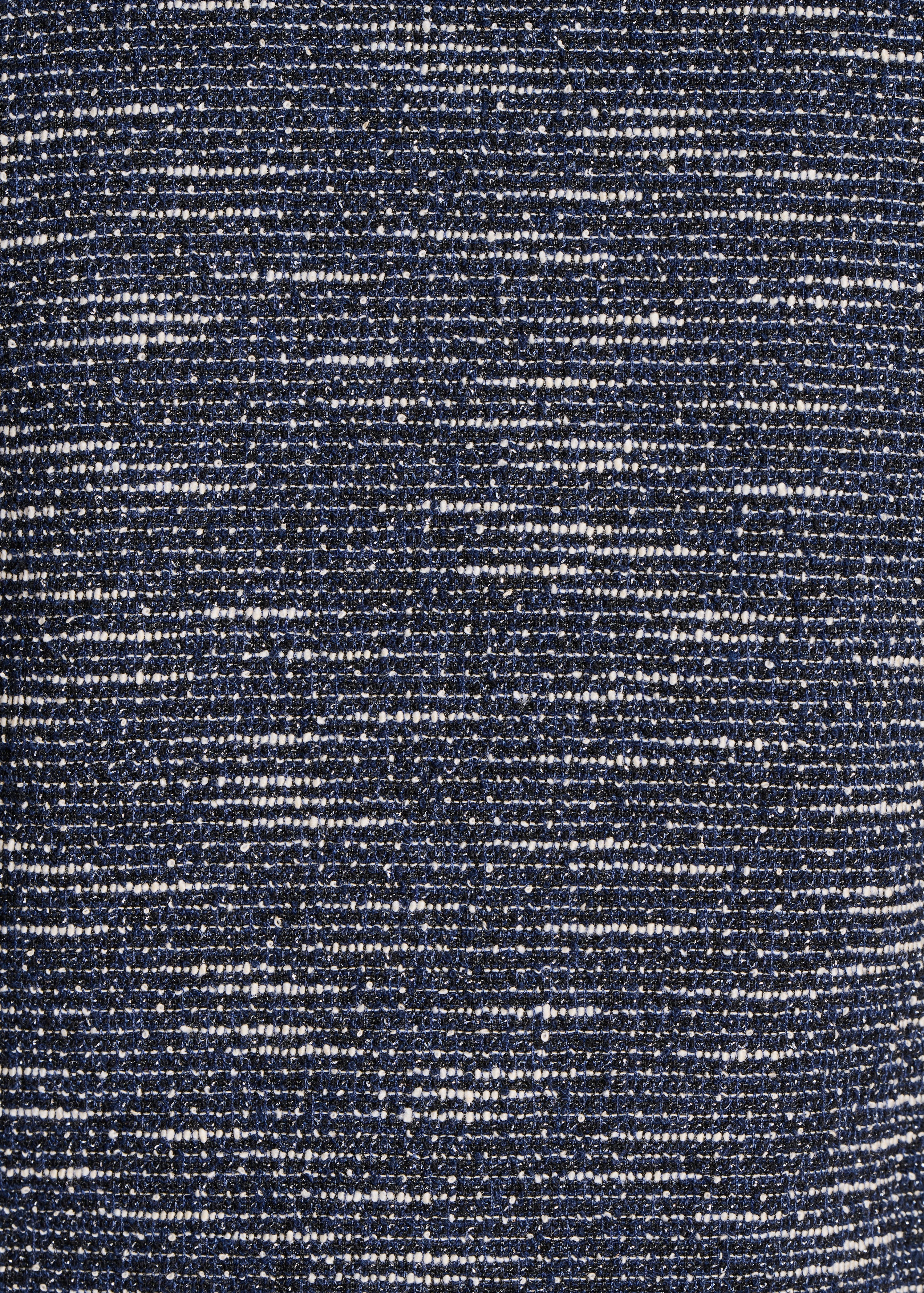 Kurze marineblaue Jacke aus Milano mit Tweed-Effekt