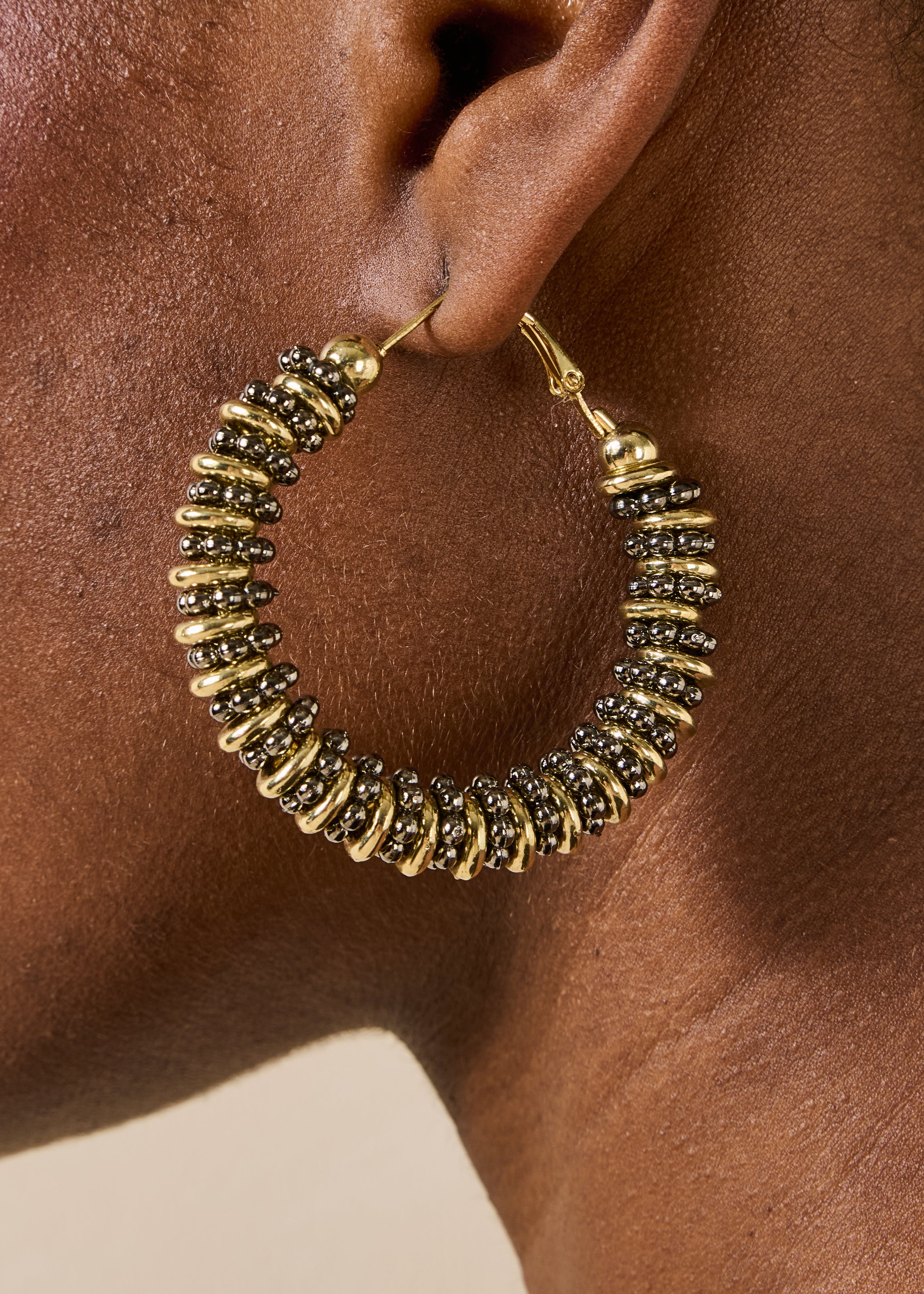 Pendientes de aro bicolor