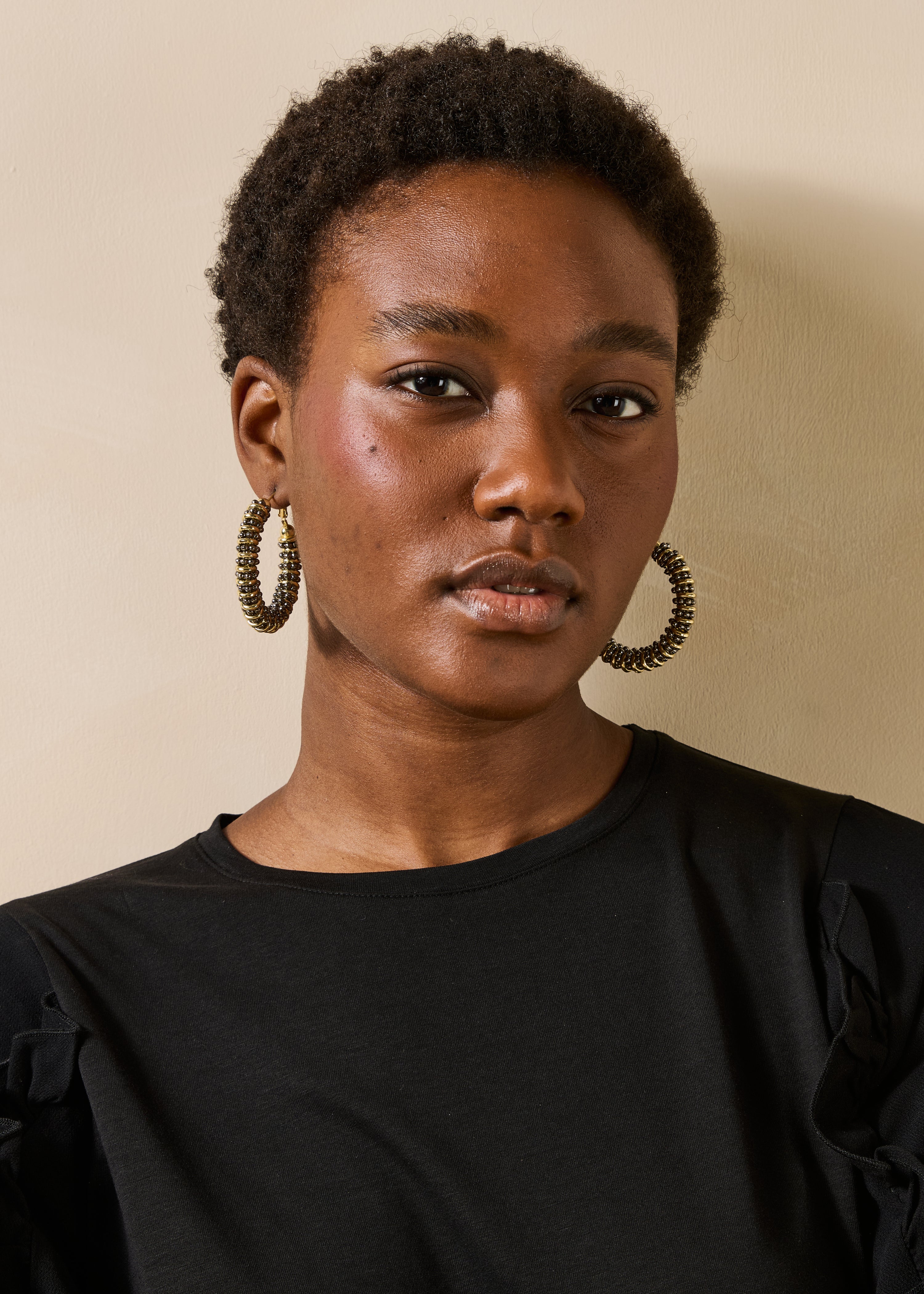 Boucles d'oreilles créoles bicolore