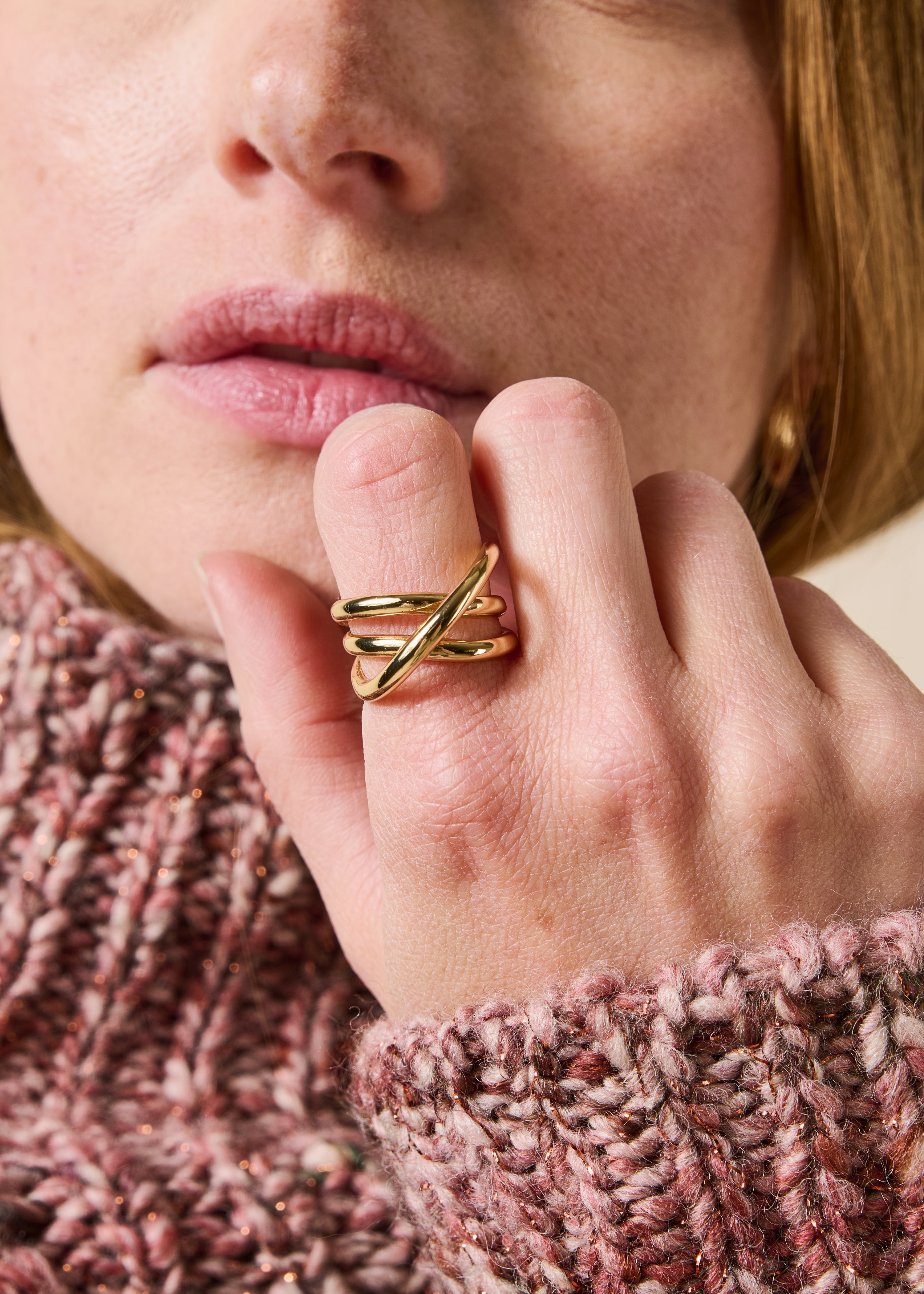 Bague multianneau dorée