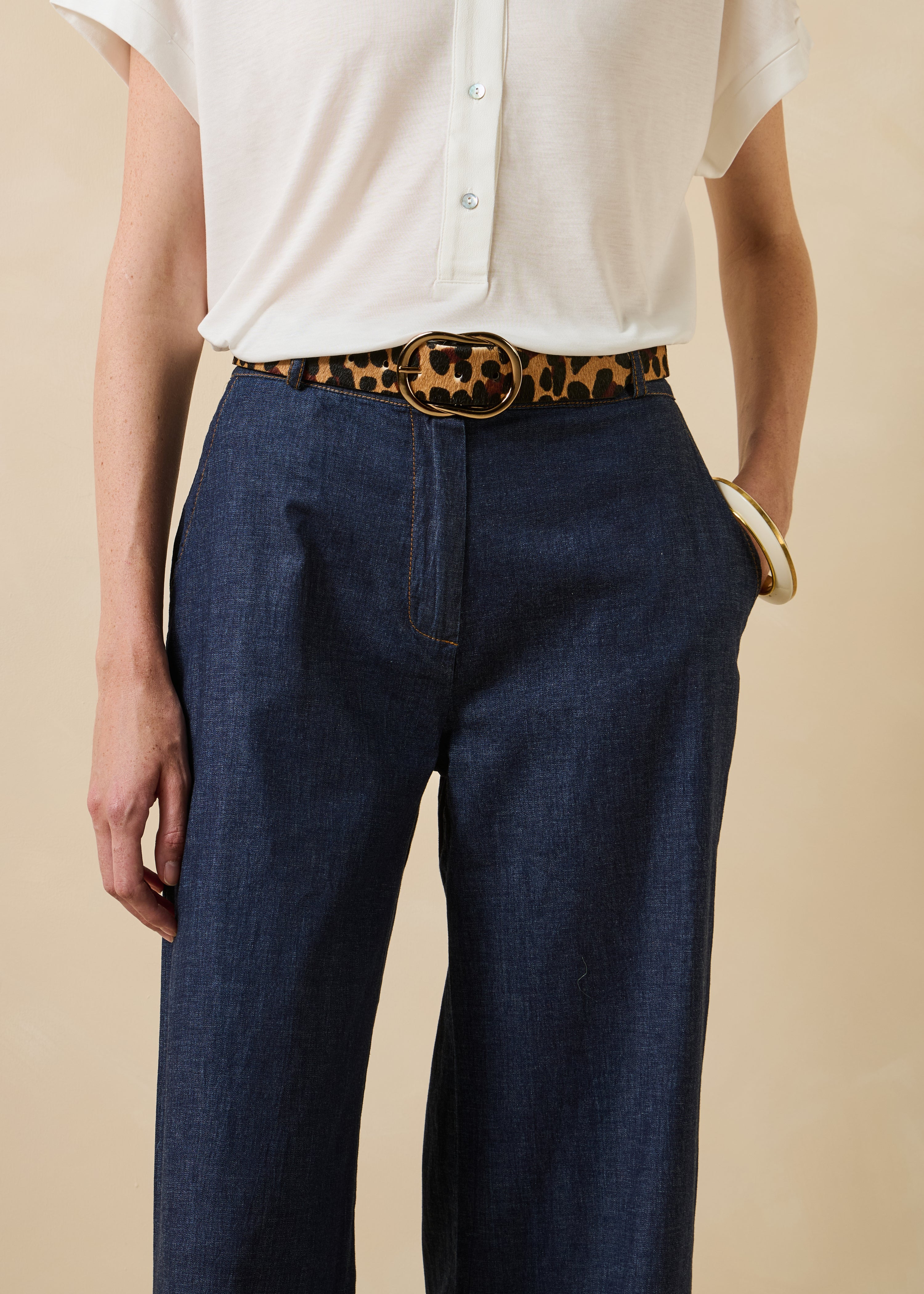 Ceinture léopard boucle ovale