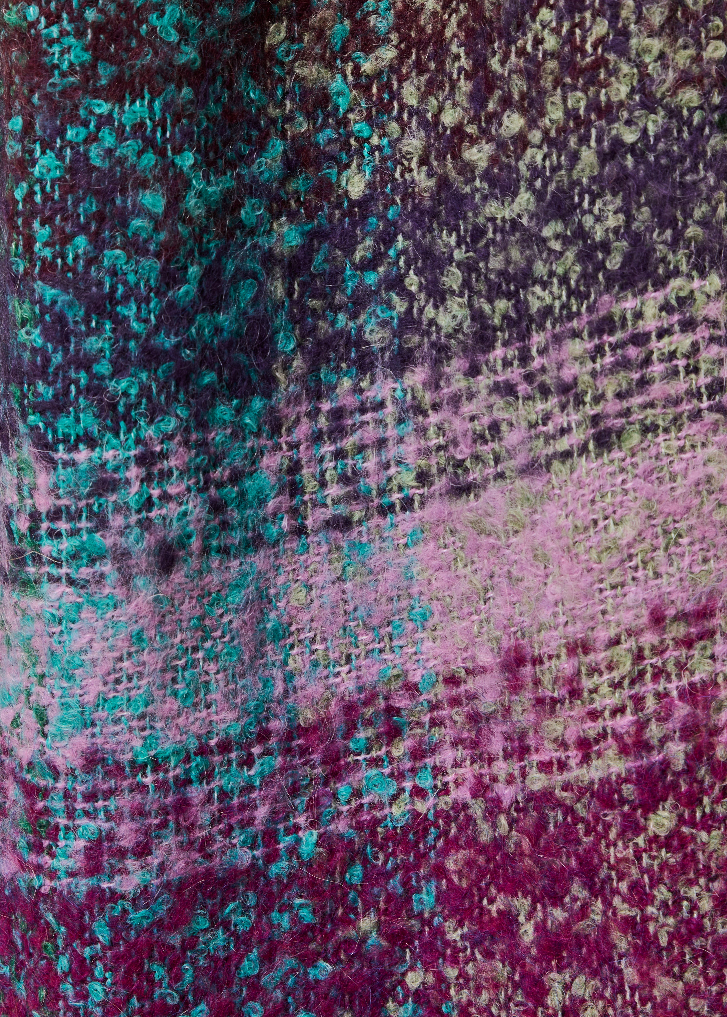 Purple and green checkered scarf