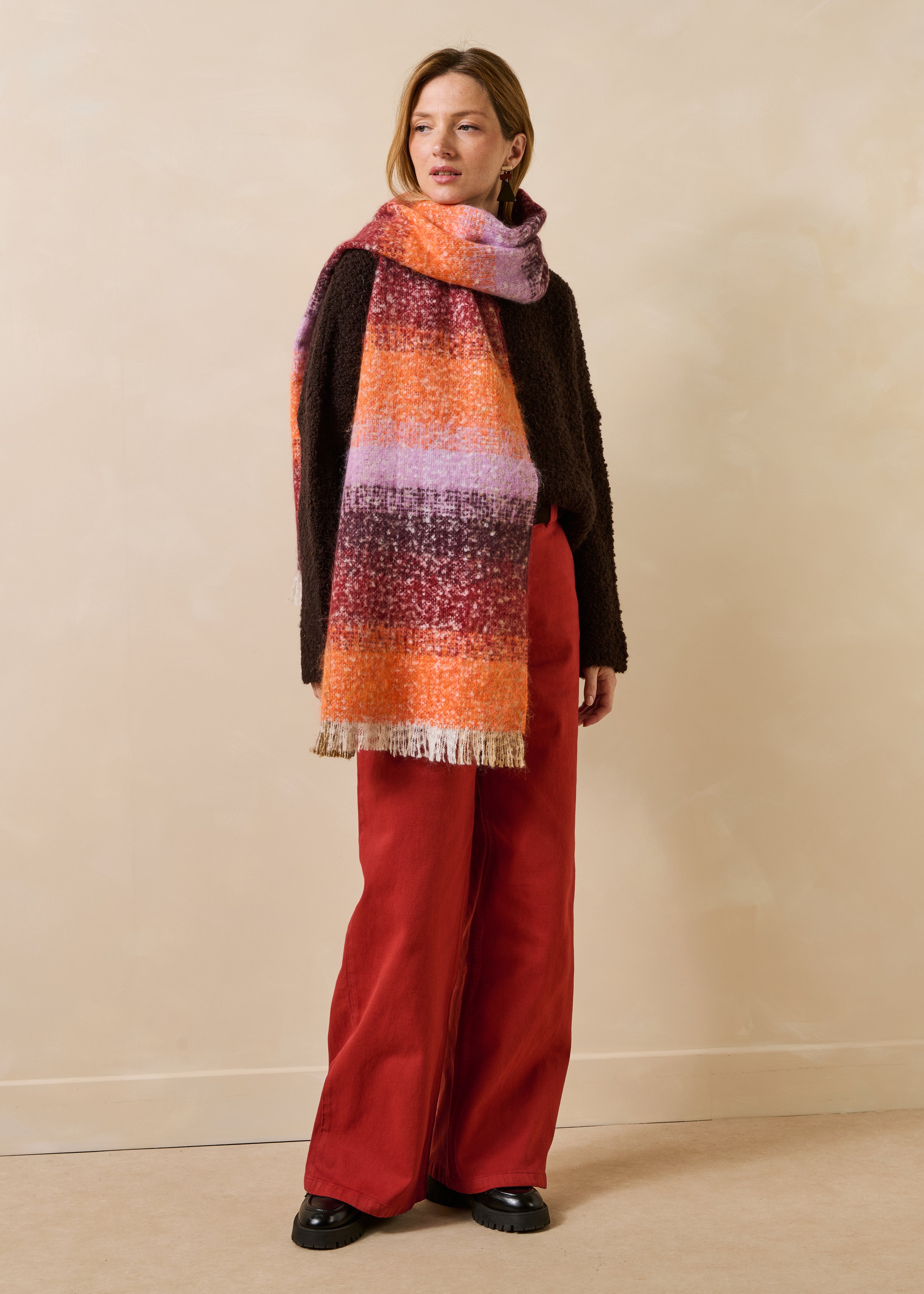 Sciarpa a righe multicolori