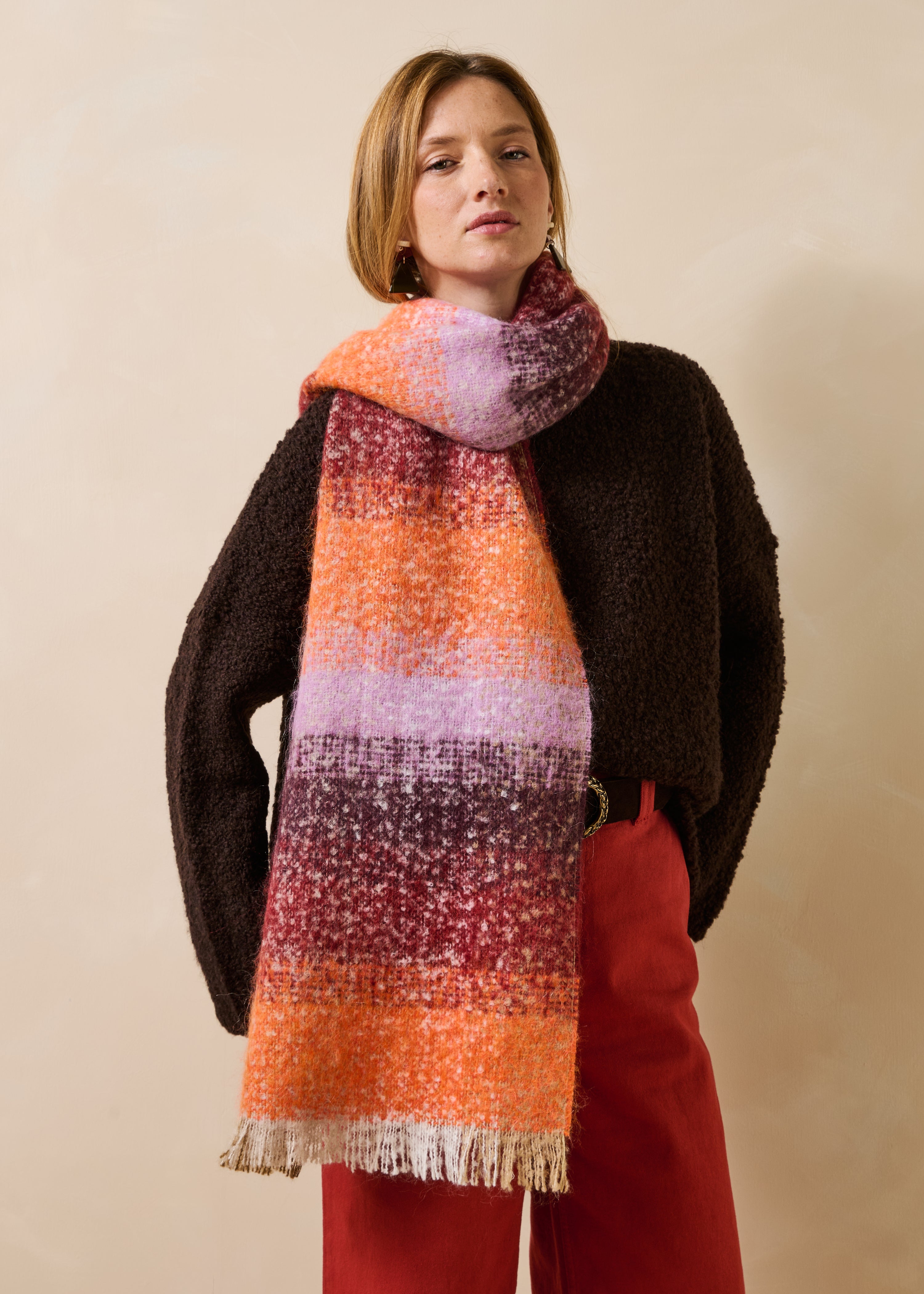 Sciarpa a righe multicolori