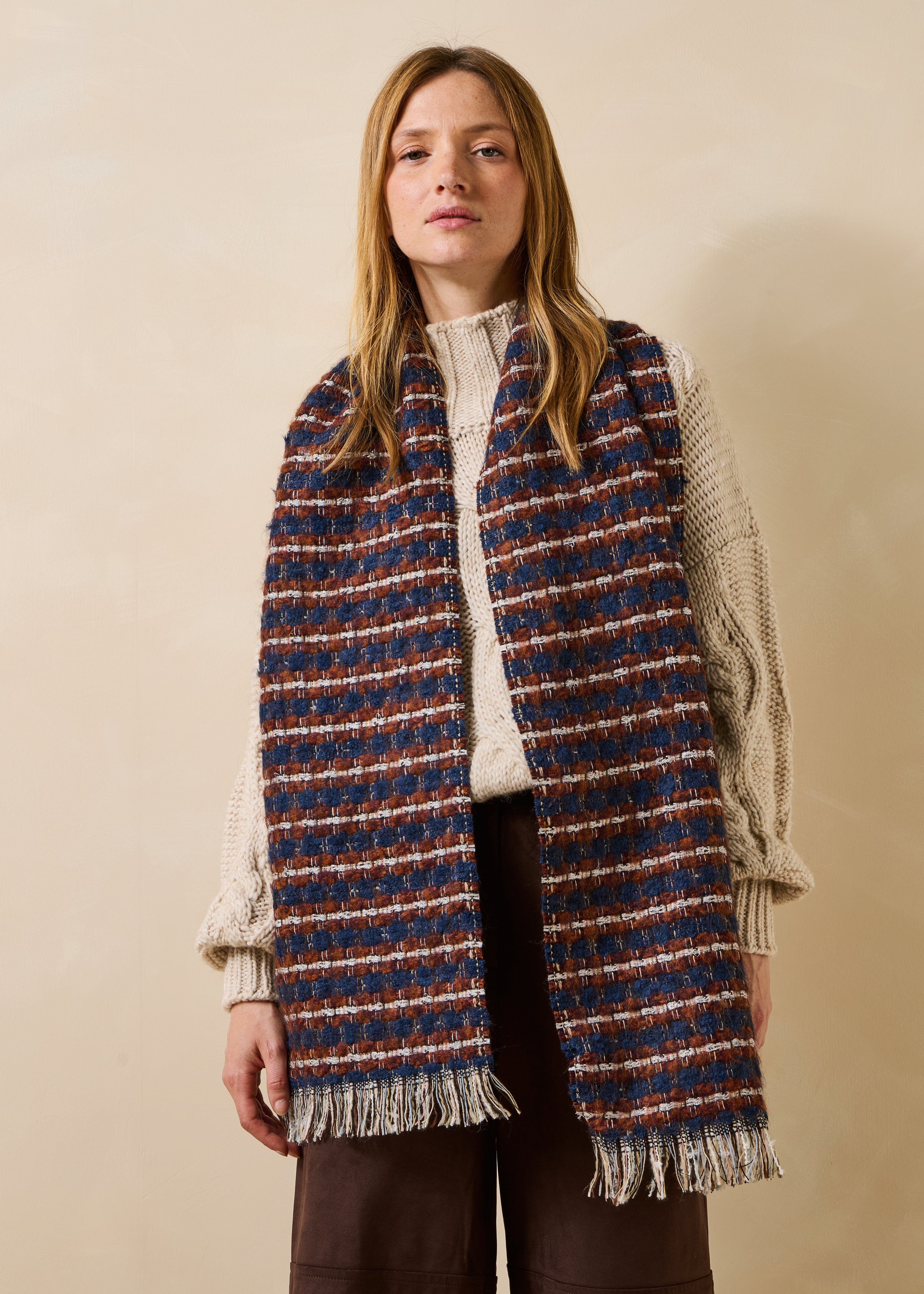 Navy blue fashion scarf