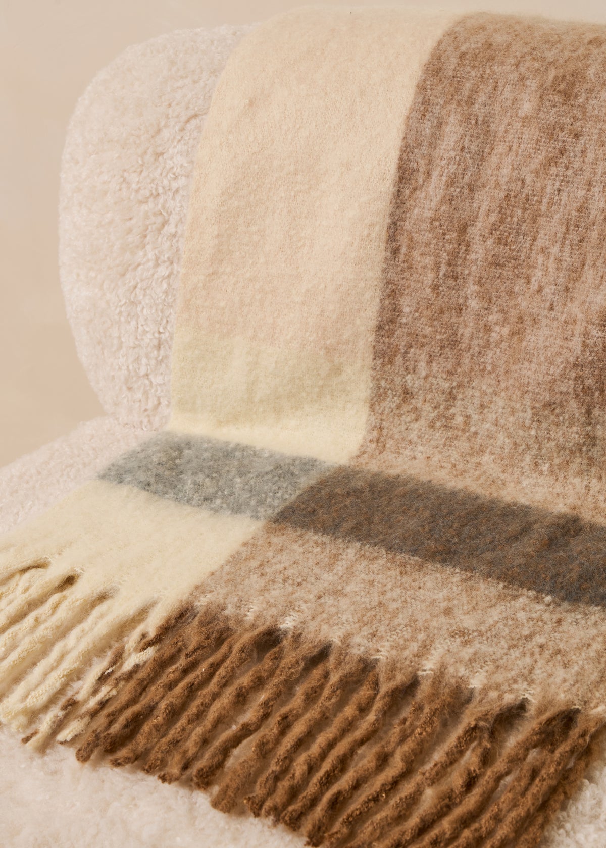 Sciarpa beige a quadri