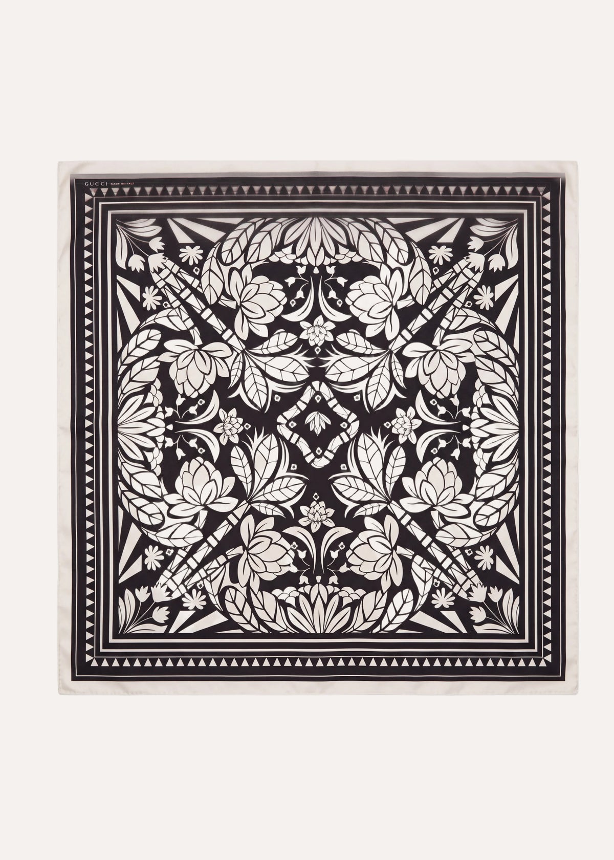 Foulard quadrato nero e bianco - Gretu