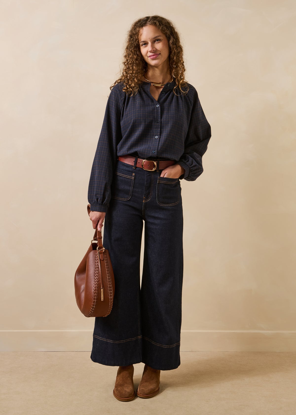 Dunkelblaue Bluse - Elvia