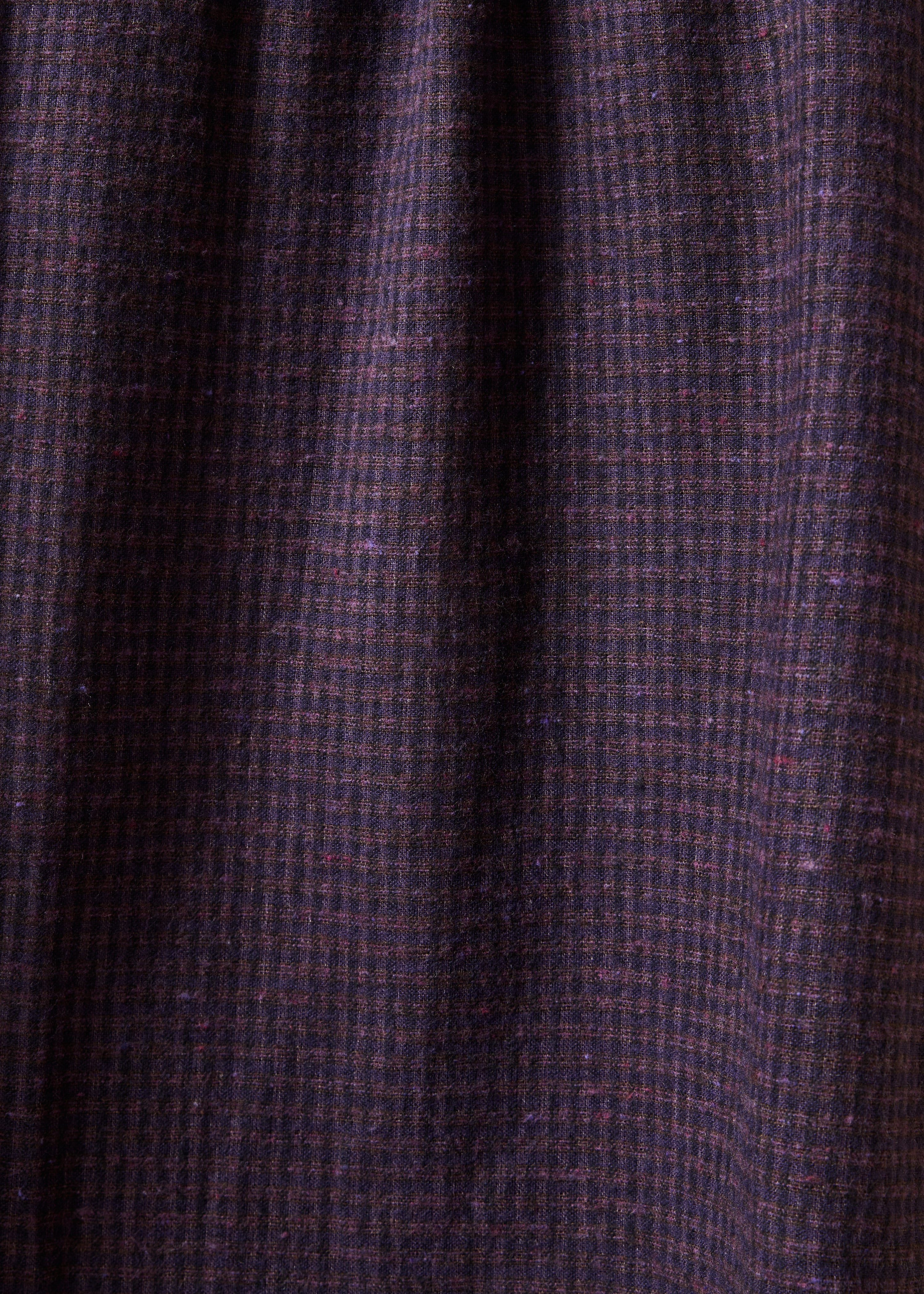 Camisa violeta de manga larga con cuadros vichy