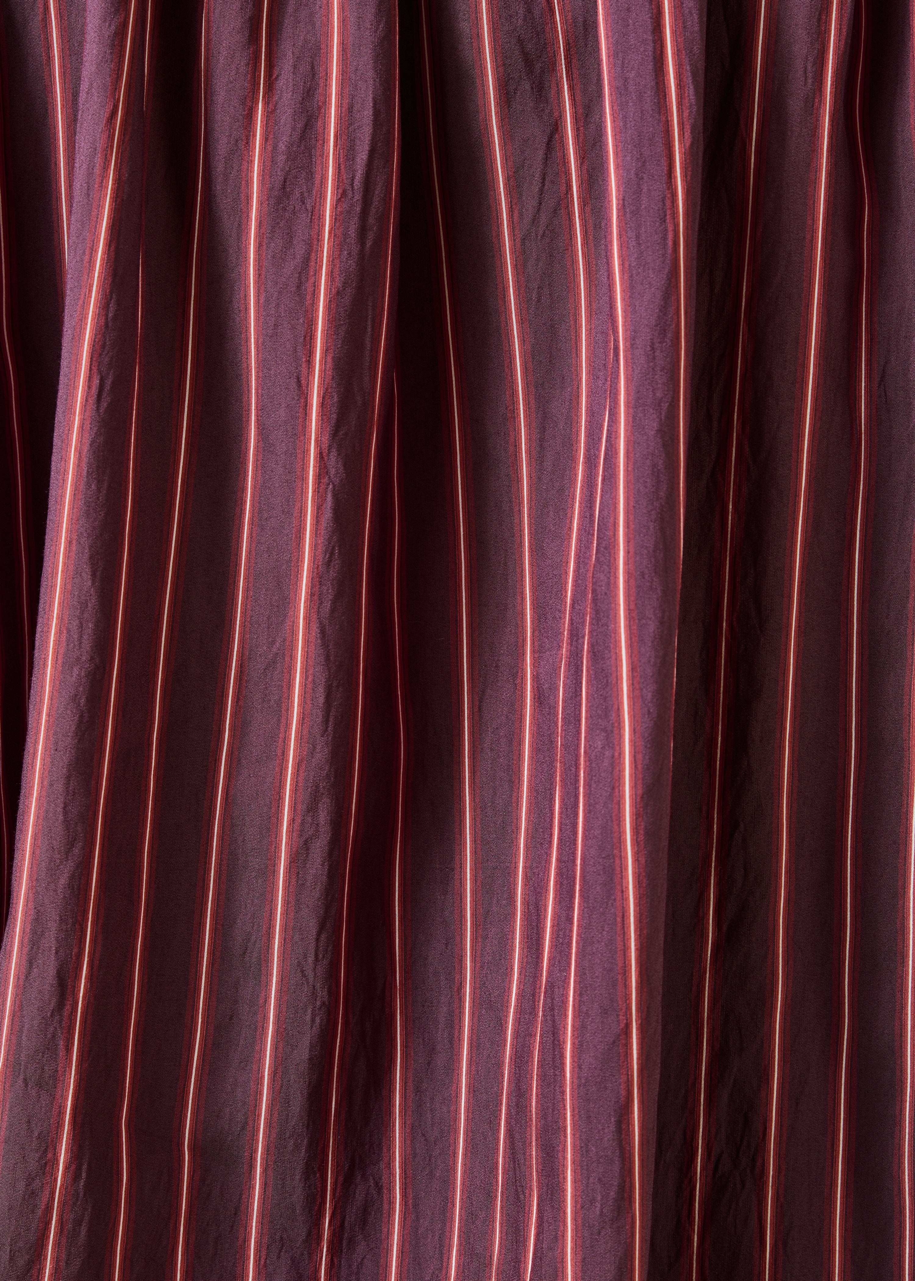 Chemise violette à rayures manches longues col mao
