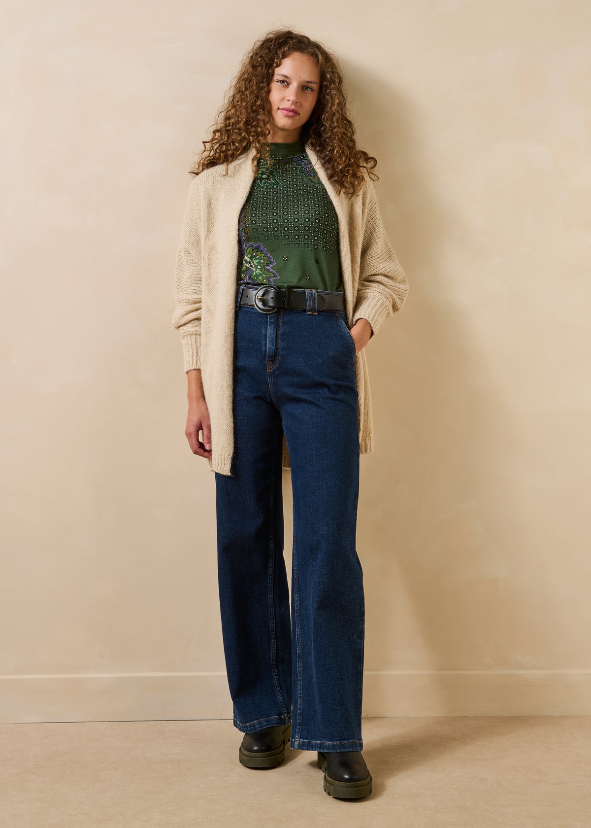 Beige Strickjacke - Camille