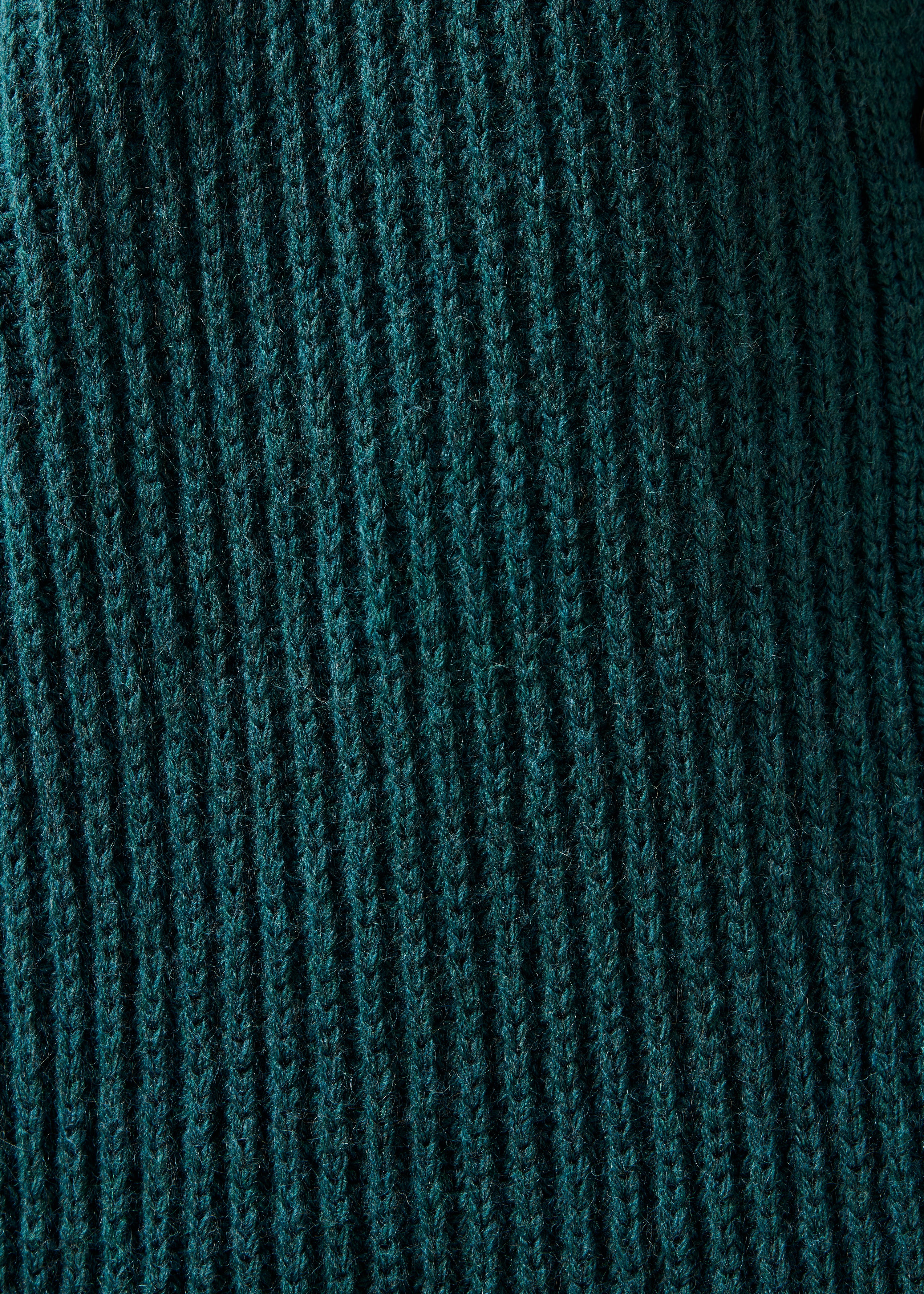 Gilet bleu pétrole court manches longues col V