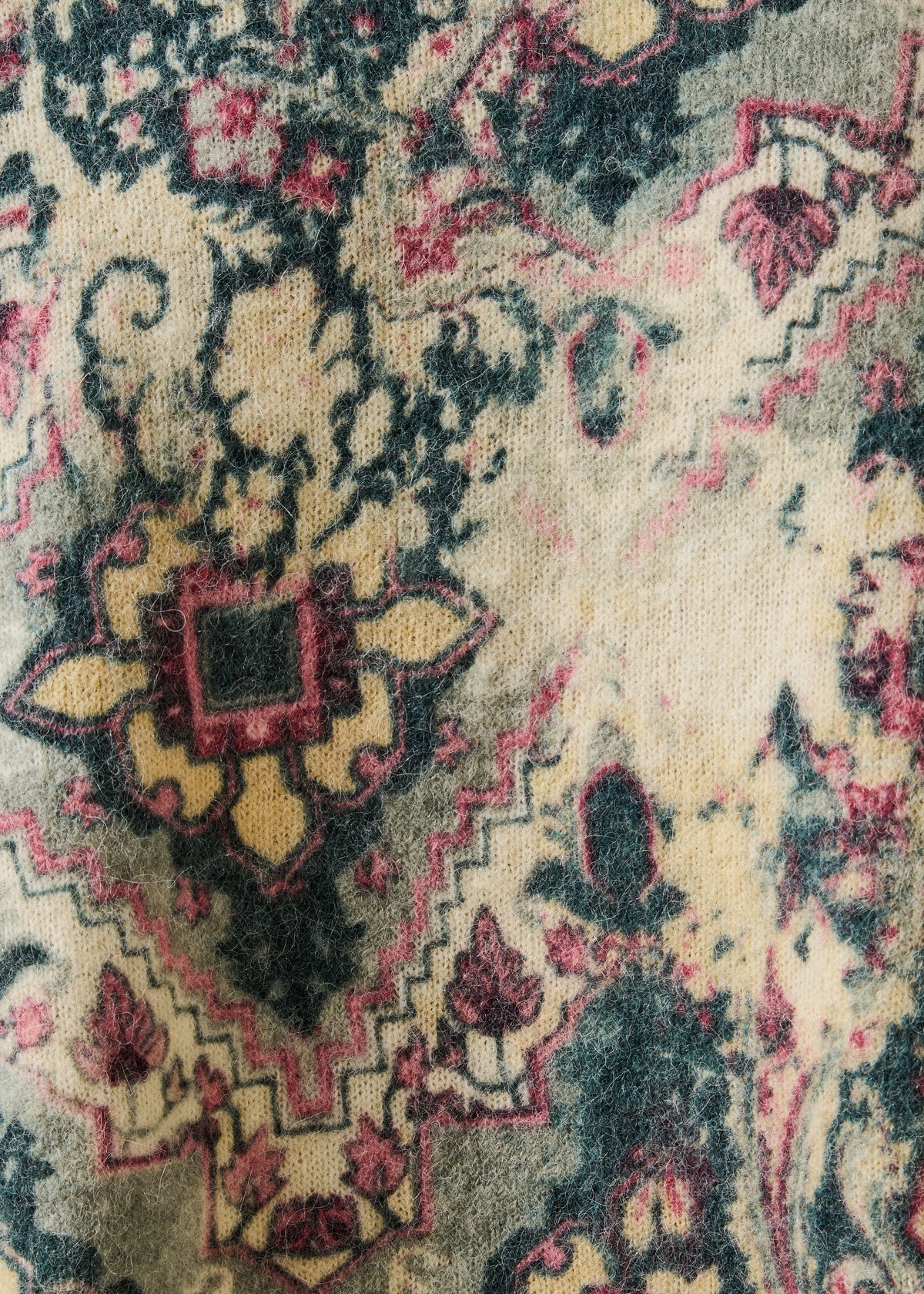 Jersey crudo de manga larga con cuello redondo y estampado