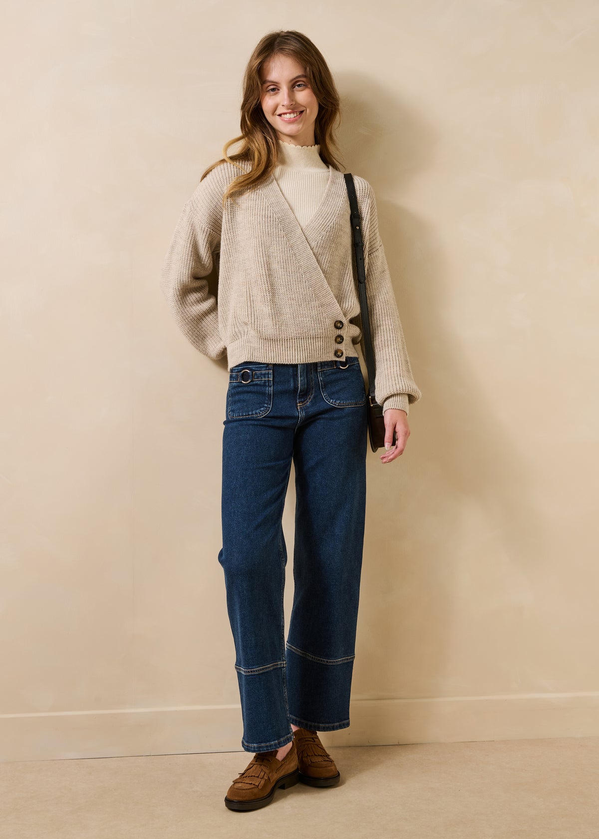 Beige Strickjacke - Gorgeti