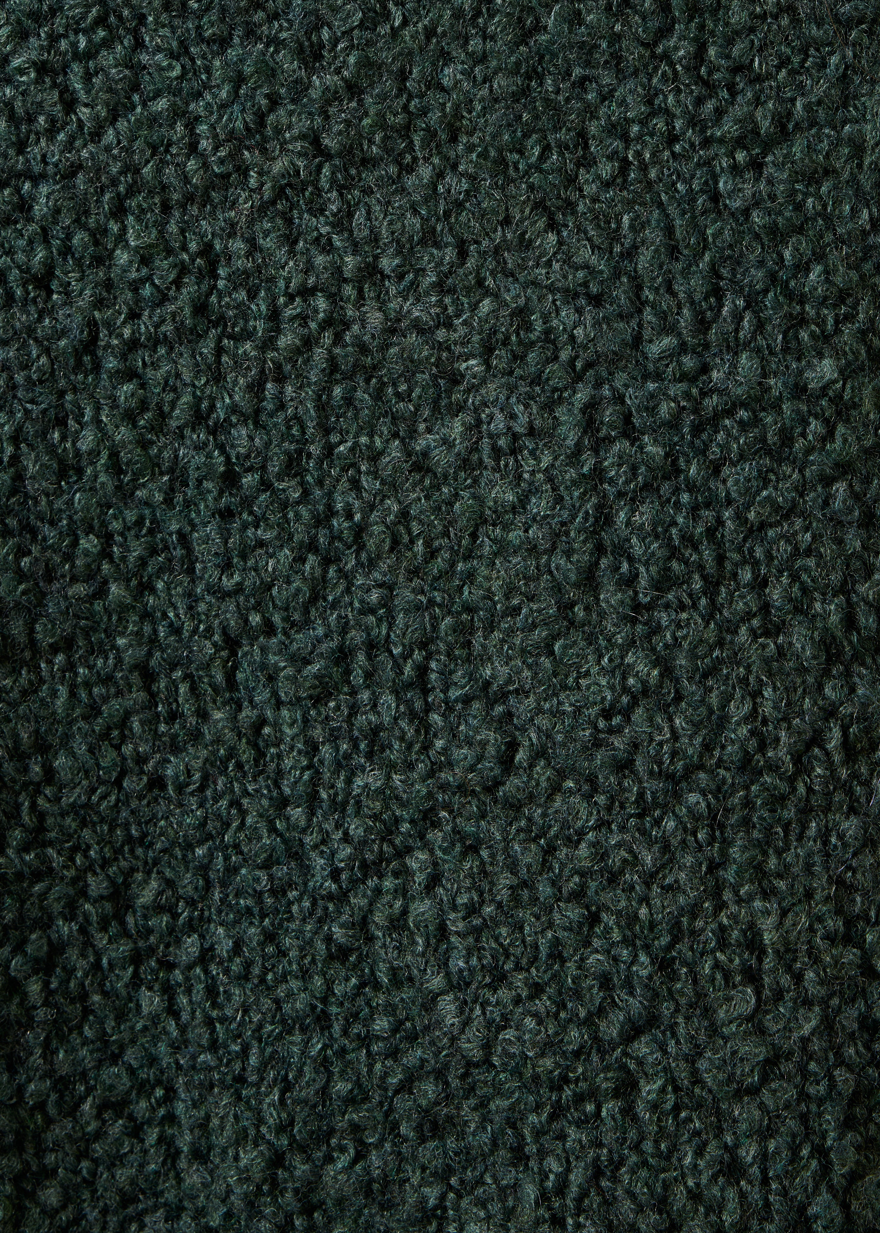 Groen fleskleurig vest van boucletricot met ronde hals