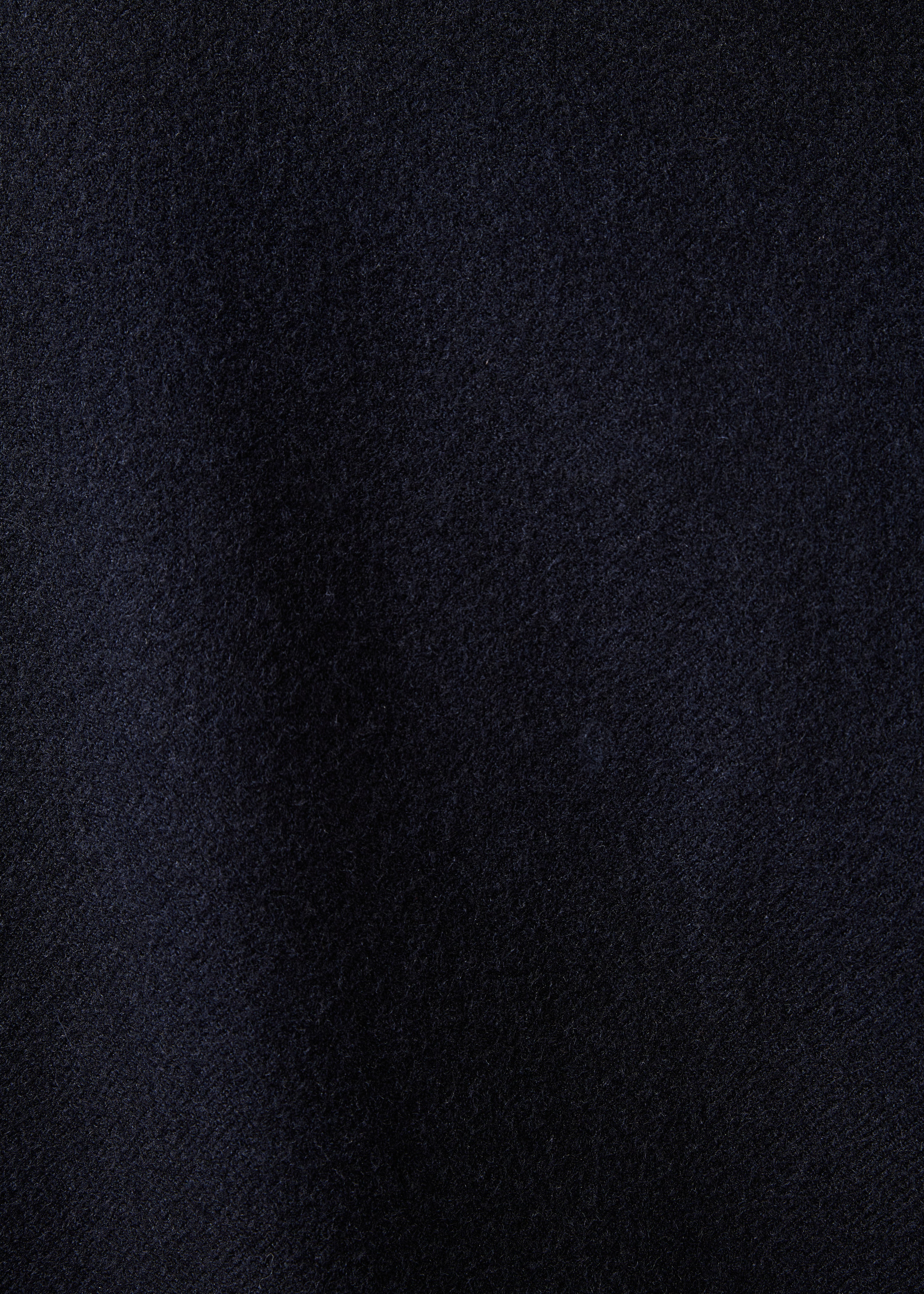 Navy blue jacket with faux fur collar